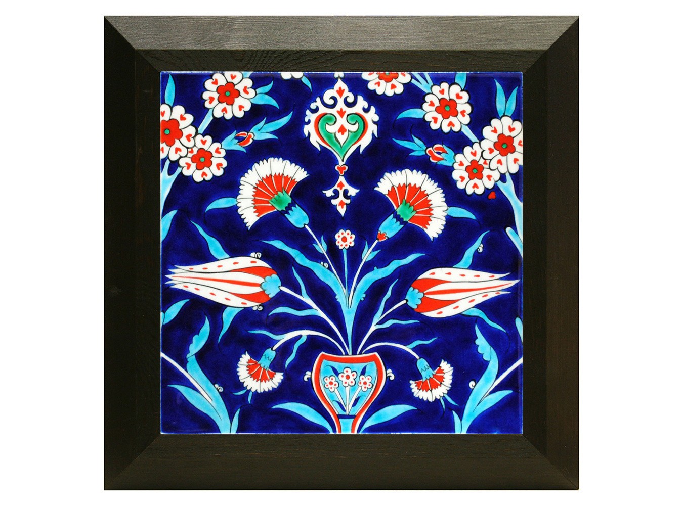 Hand Painted Turkish Ceramic Tile -  Handmade Decorative Floral Patterned Tile - 8 in [20Cm] - Zeem Ceramic