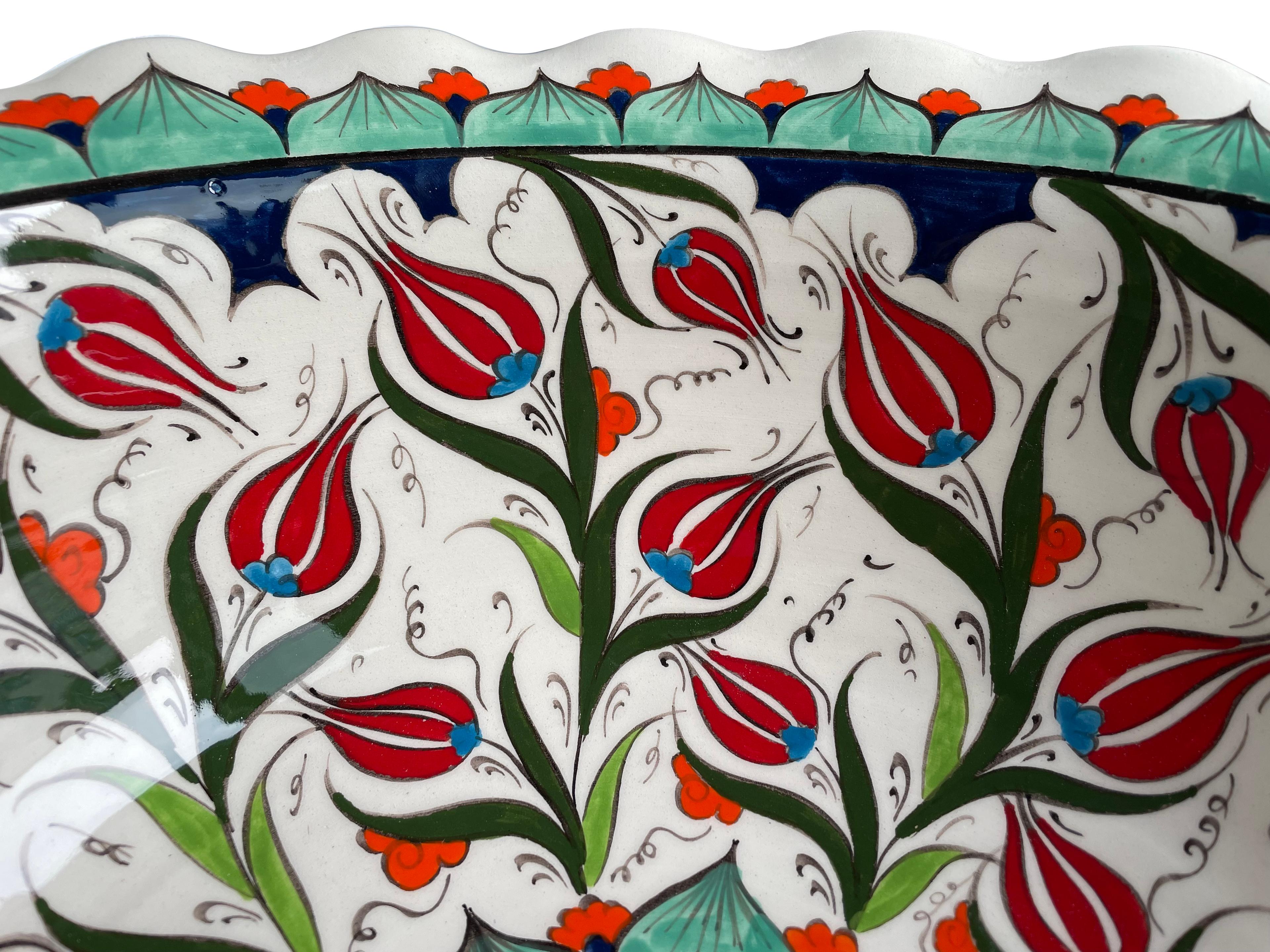 Hand Painted Bathroom Ceramic Vessel Sink Countertop - Tulips