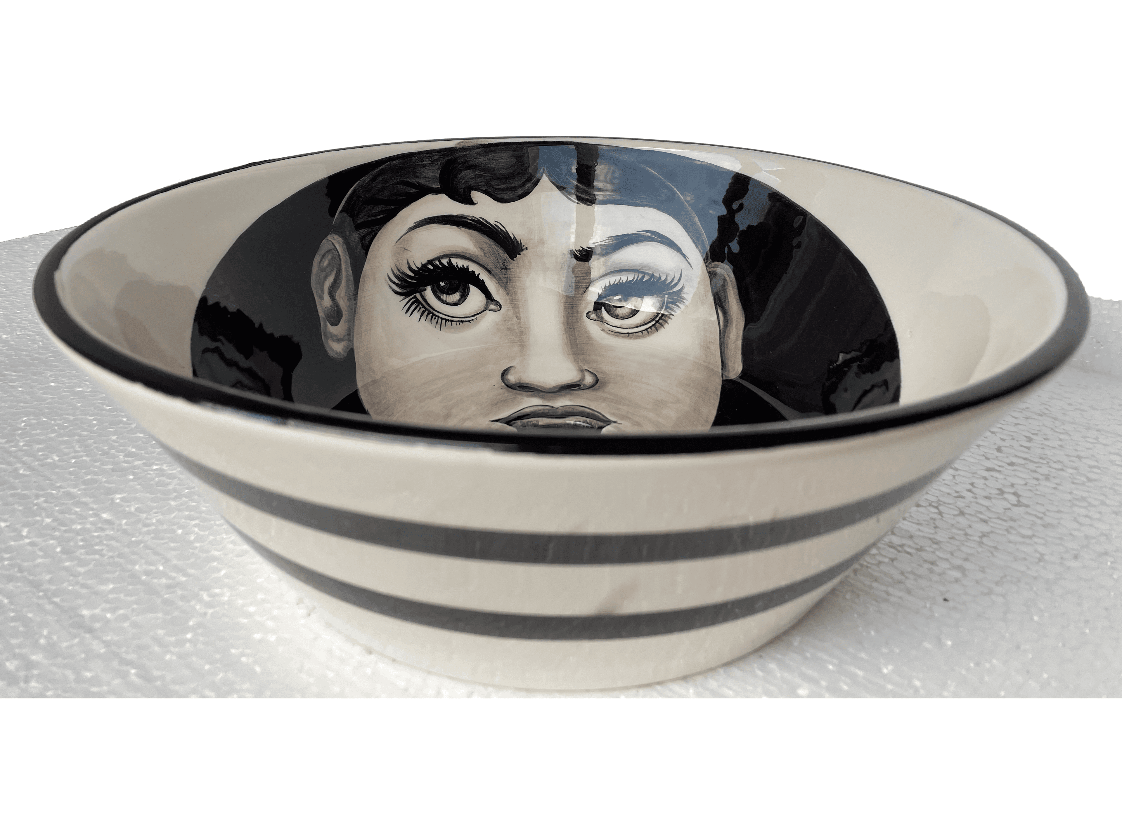 Hand Painted Bathroom Vanity Top Ceramic Vessel Sink - Woman Face