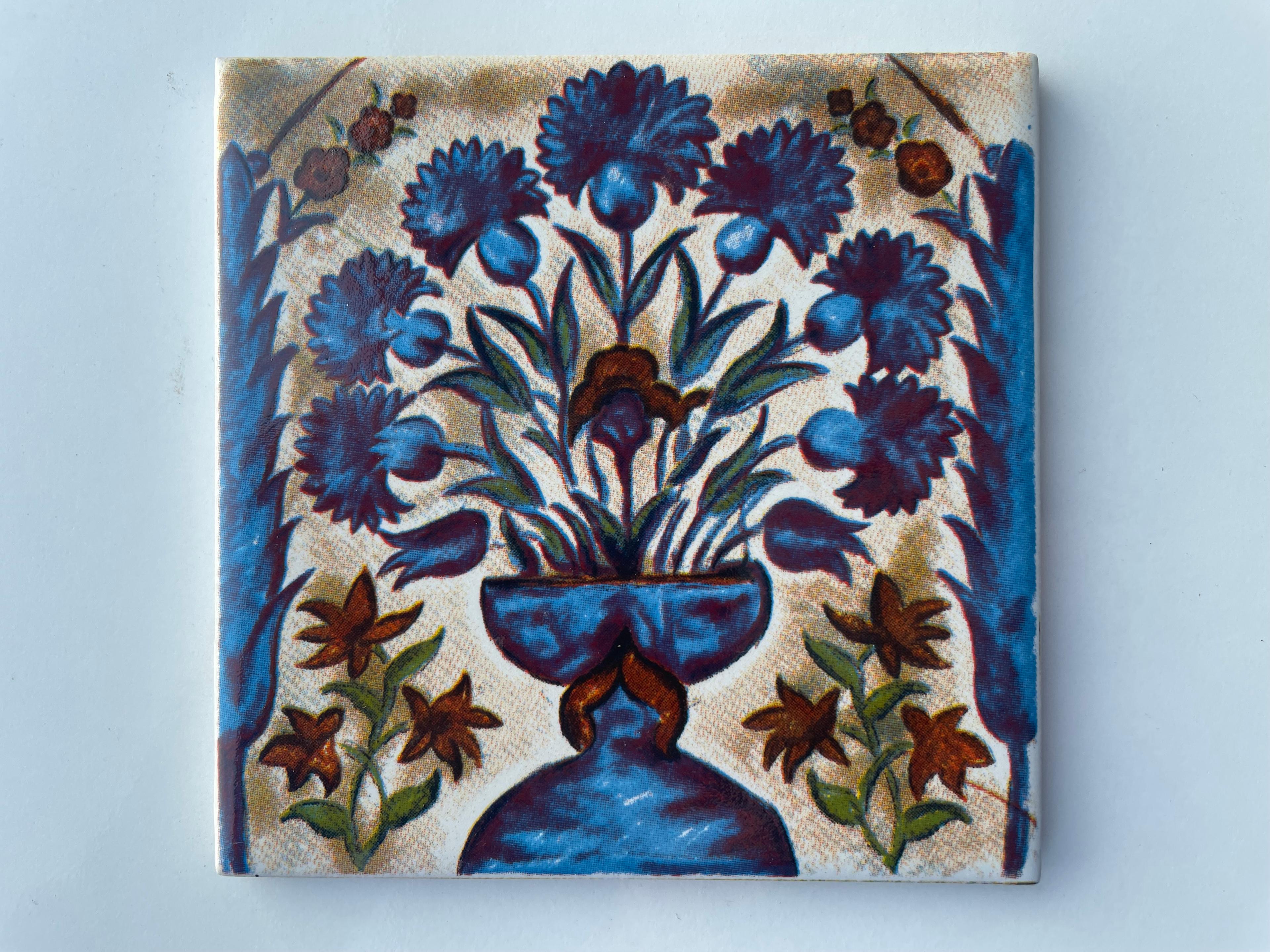 Hand-Printed Dutch Tile Designs - Handcrafted Backsplash 3.7" Tile with Traditional Pattern