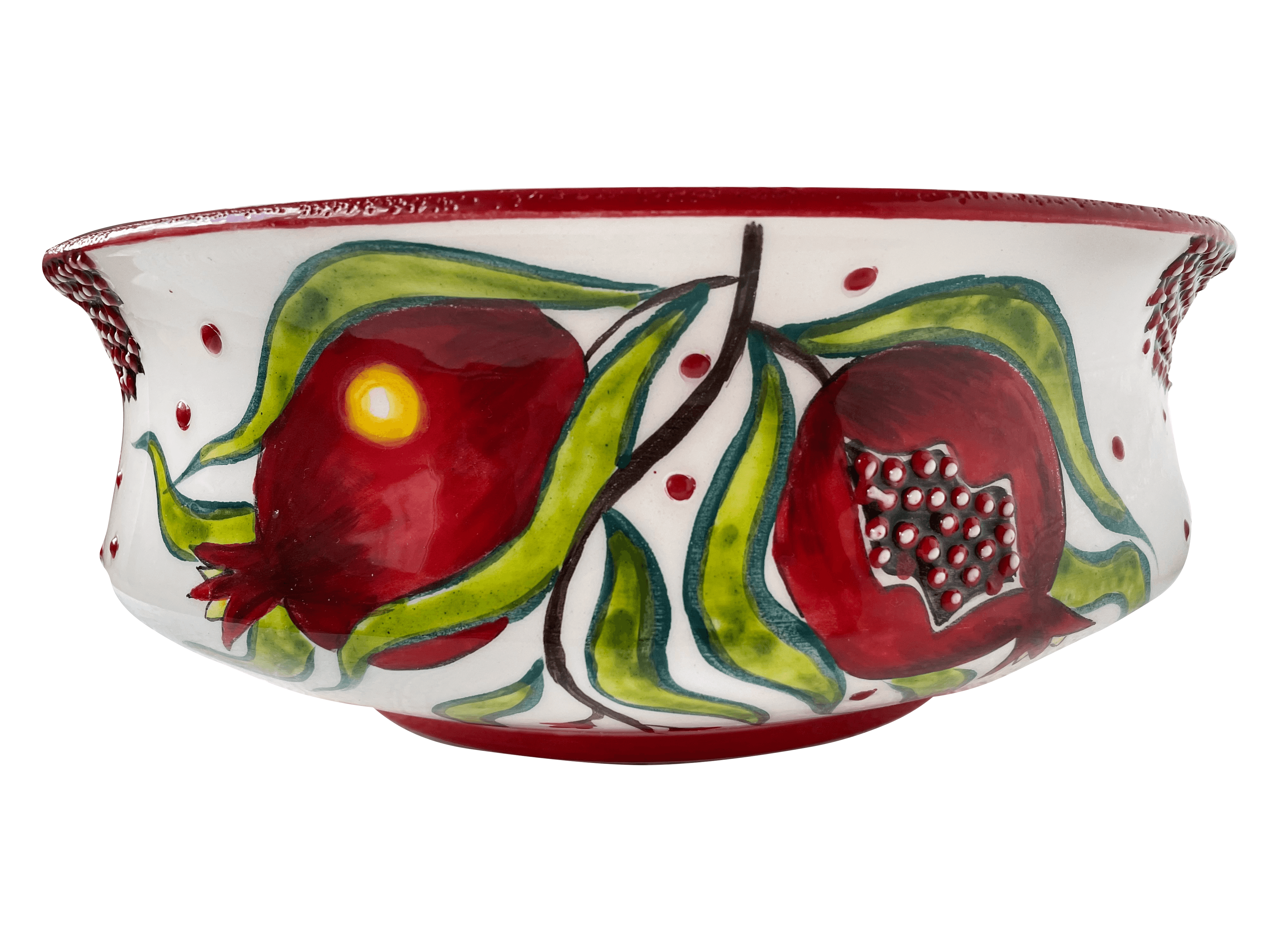 Hand Painted Bathroom Vanity Top Ceramic Vessel Sink - Pomegranates