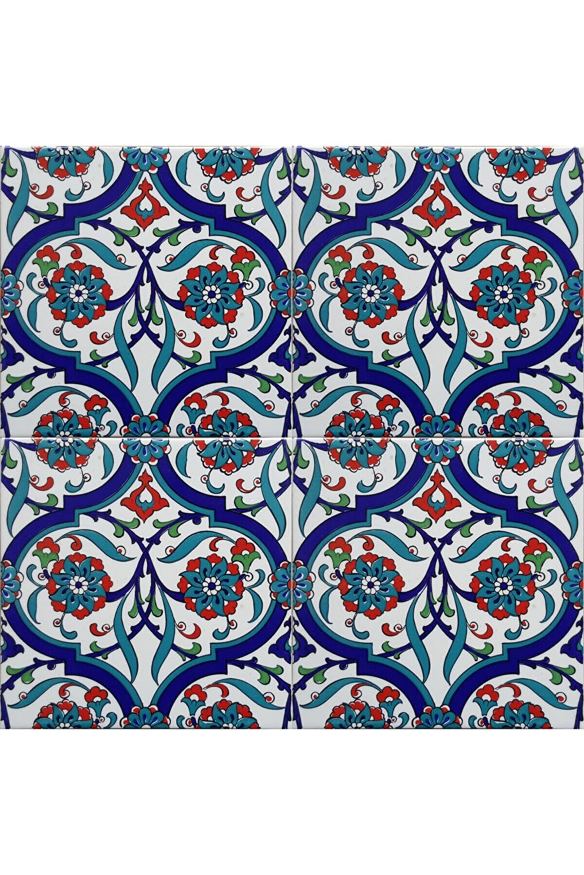 Handcrafted Ceramic Tile -  Screenprinting Bathroom Floor Tile with Floral Pattern - 8 in [20Cm]