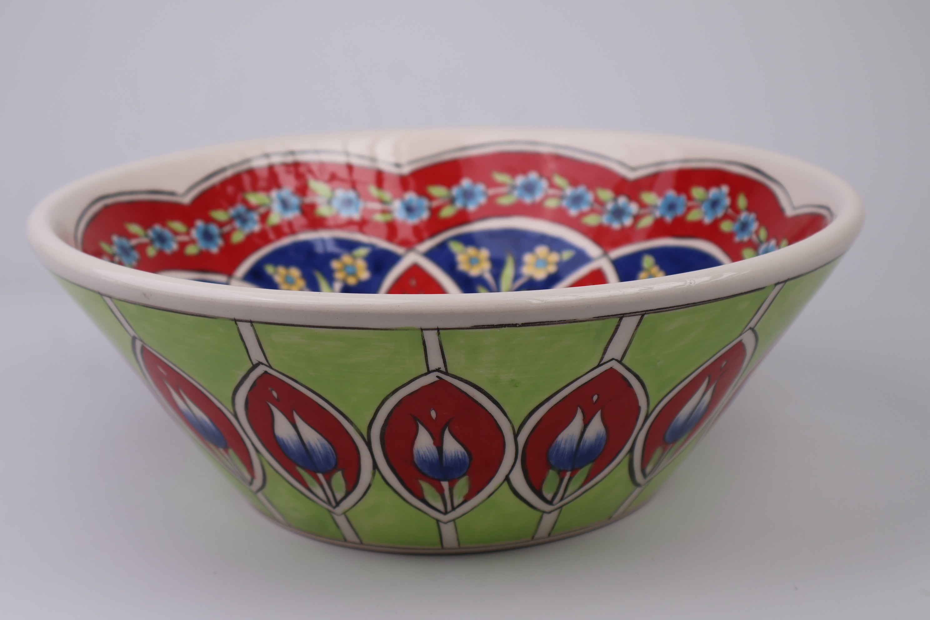 Luxury Floral Ceramic Sink - Handmade Bathroom Vessel