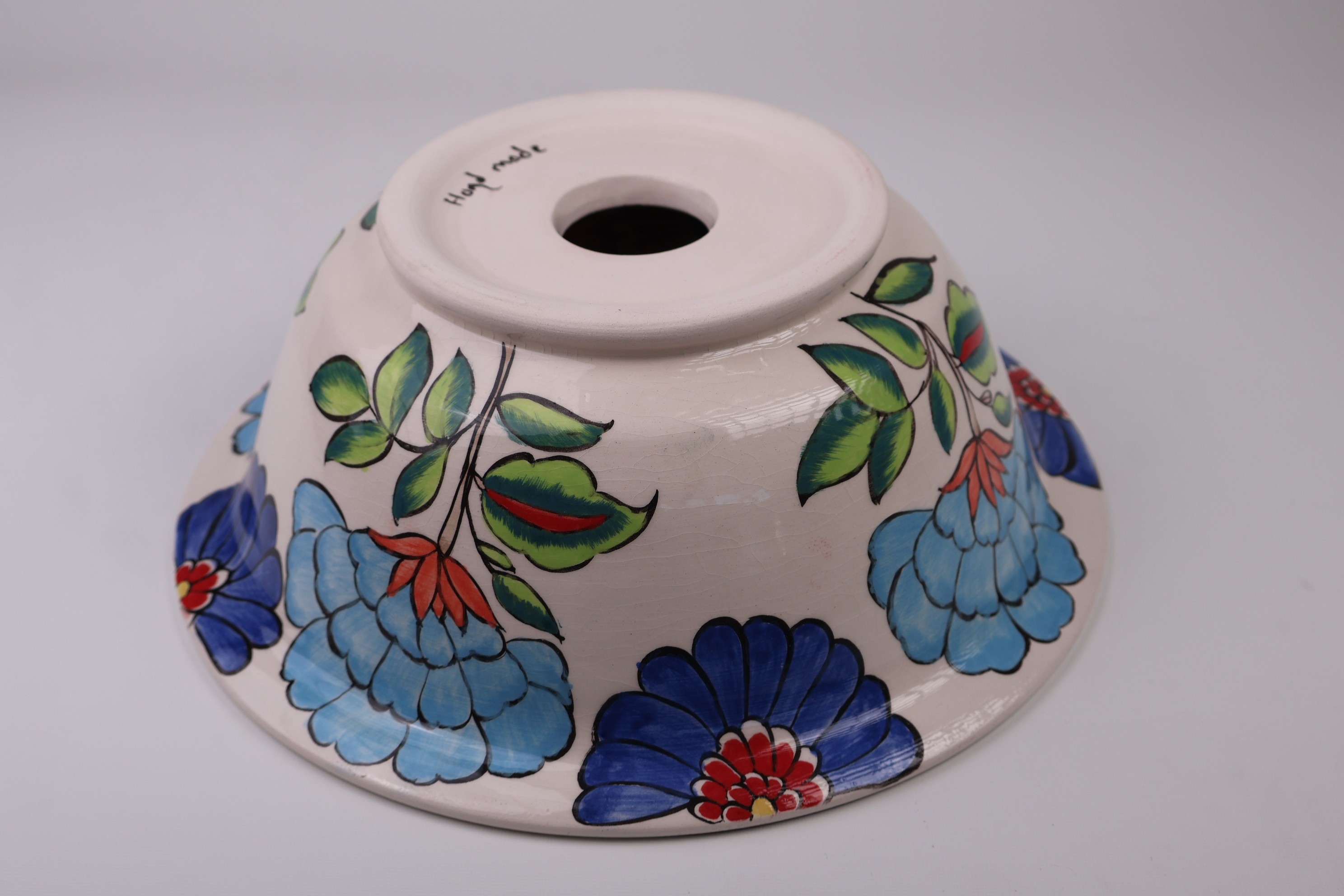 Colorful Floral & Butterfly Design Ceramic Sink - Handmade Masterpiece