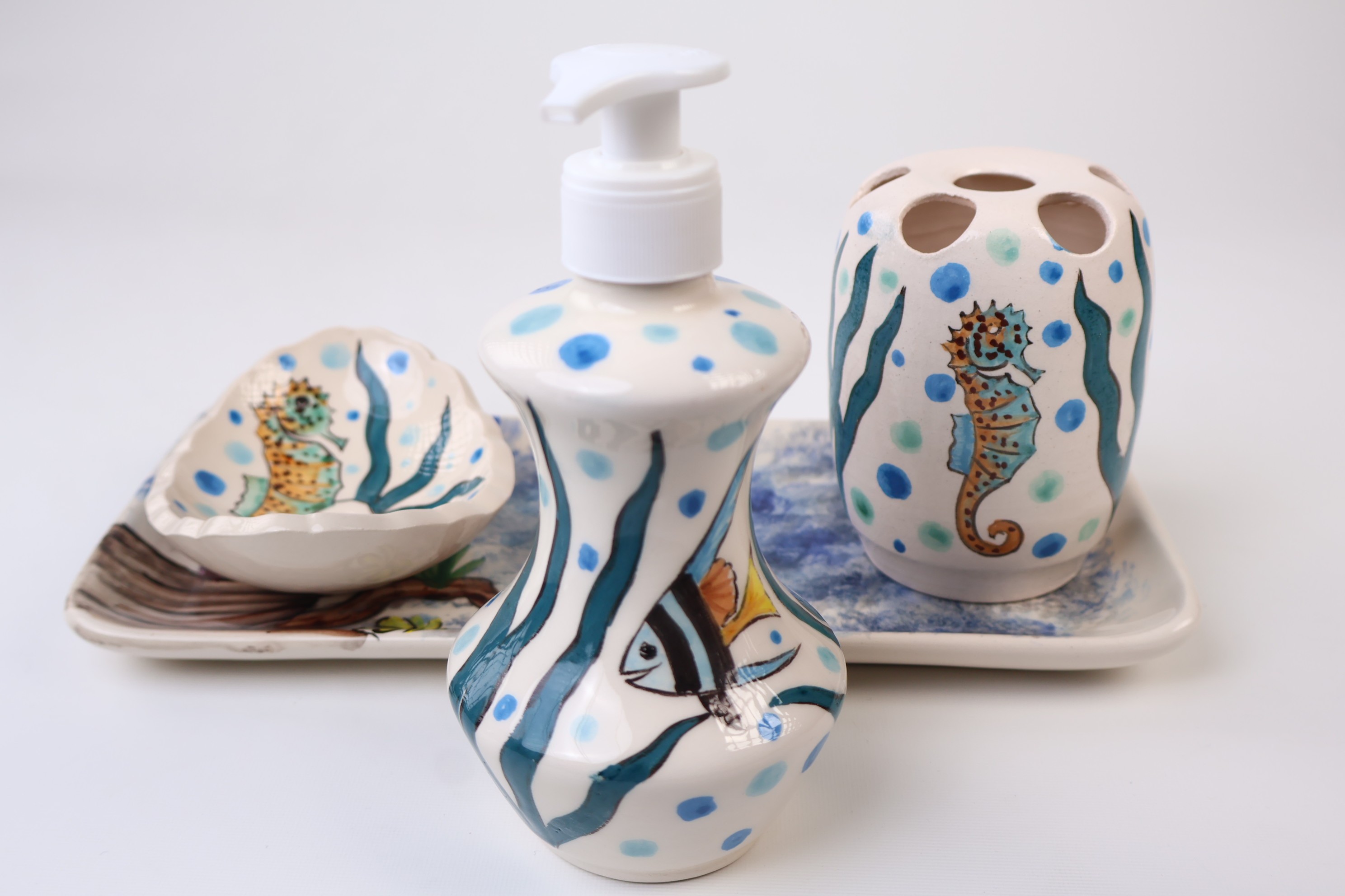 Handmade Bathroom Accessory Set - Zeem Ceramic Artistic Collection