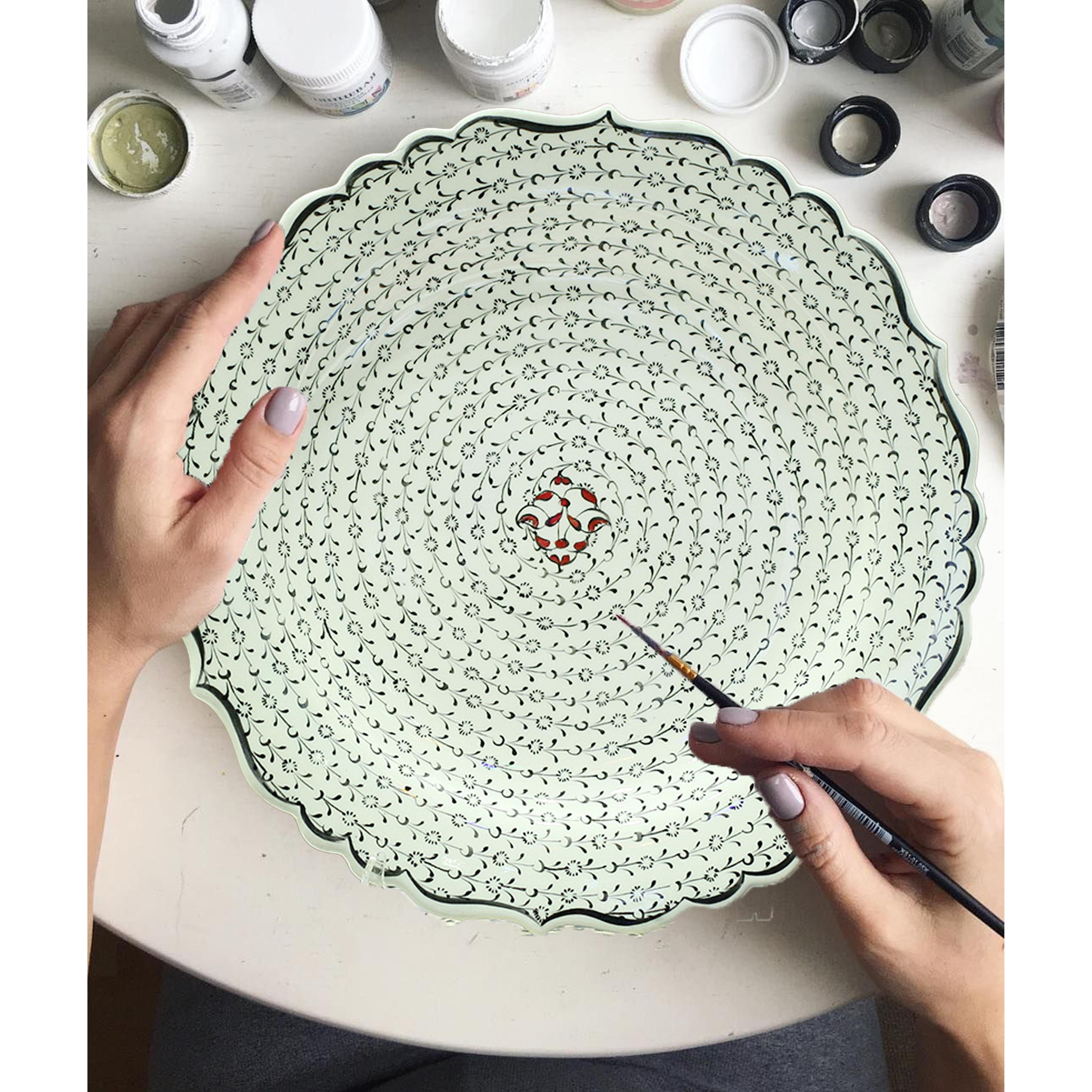 Hand-Painted Turkish Ceramic Dinner Plates - Perfect for Dining and Decor