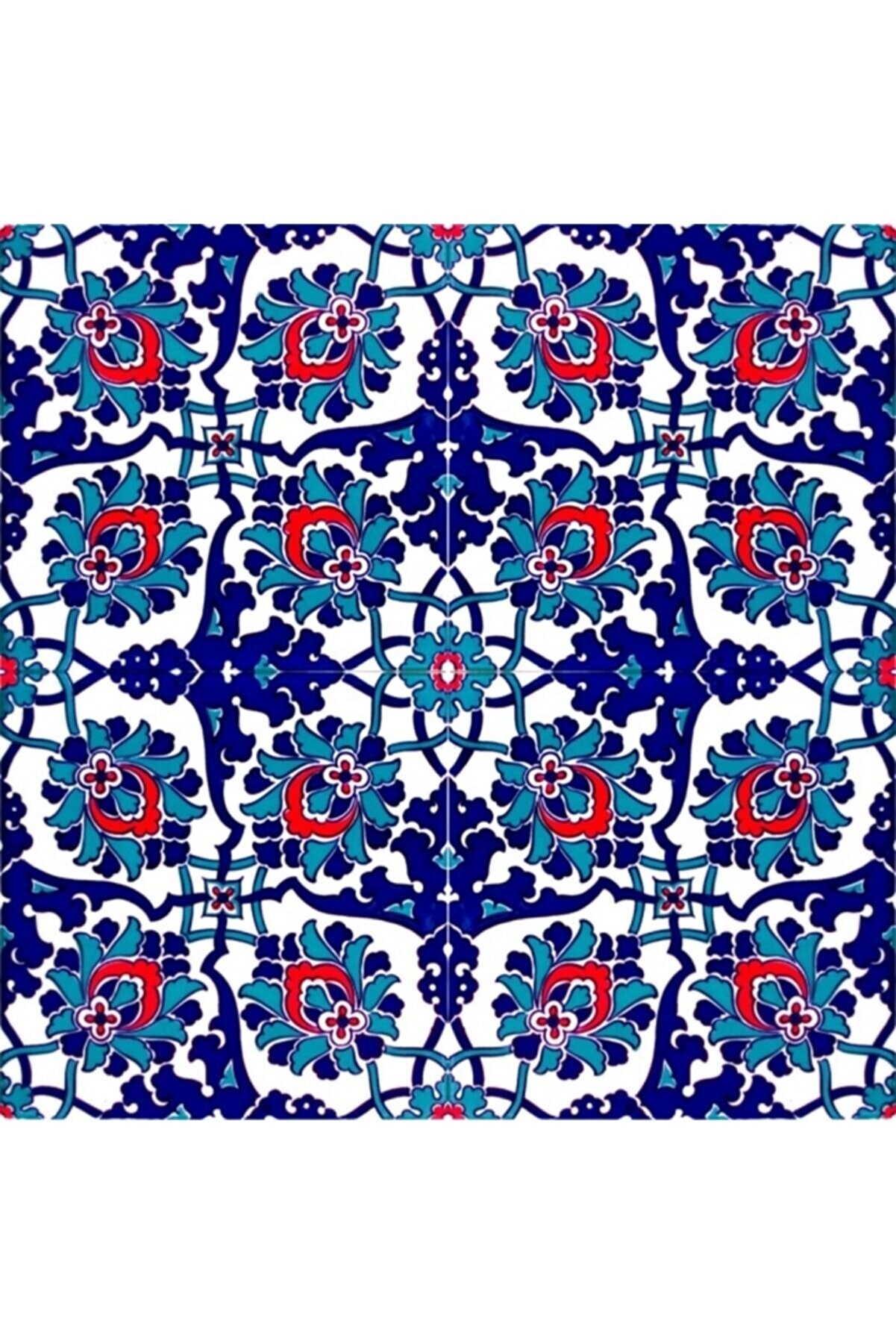 Handcrafted Ceramic Tile -  Screenprinting Bathroom Floor Tile with Floral Pattern - 8 in [20Cm]