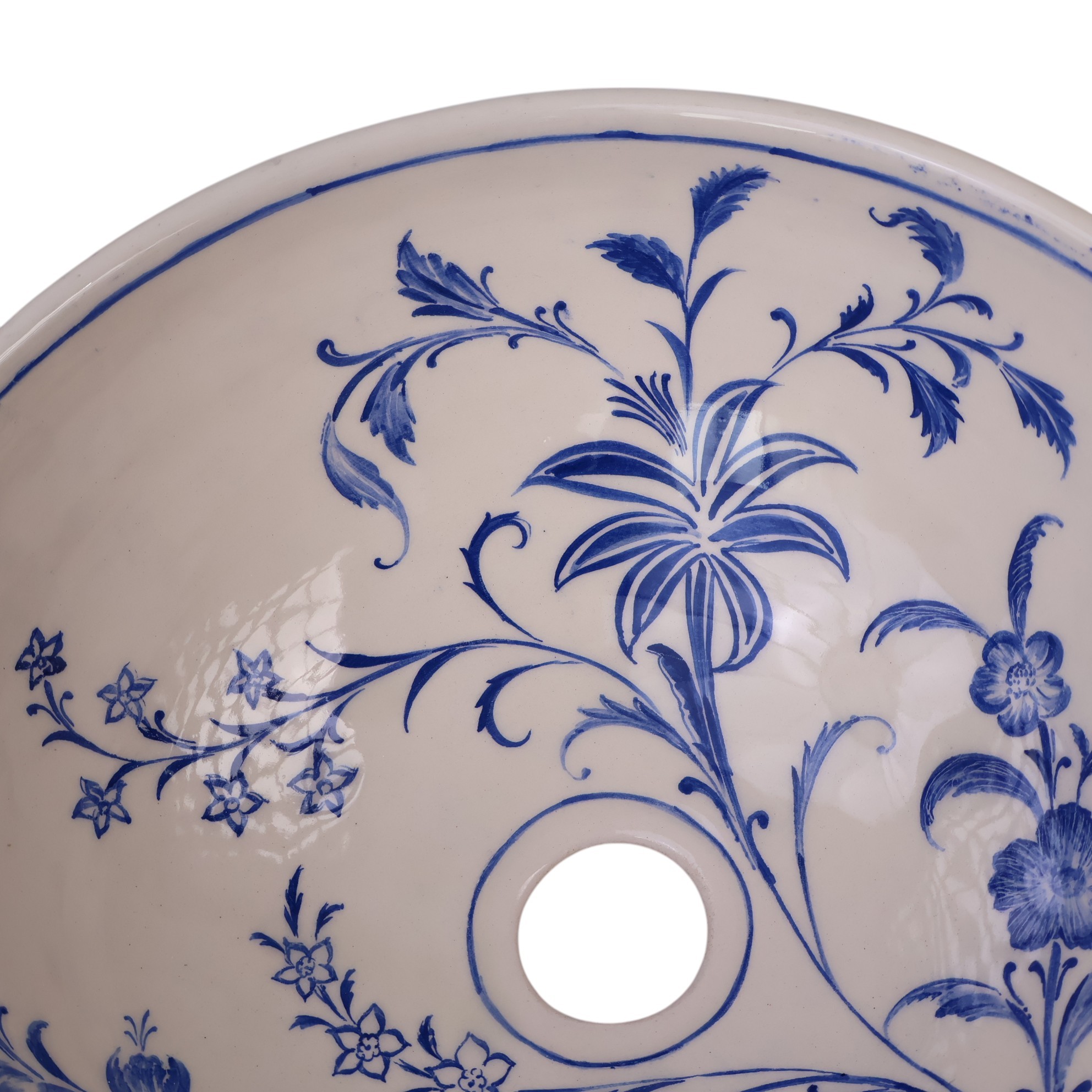 Handmade Blue Floral Ceramic Sink – Ottoman Art Inspired Basin – Zeem Ceramic