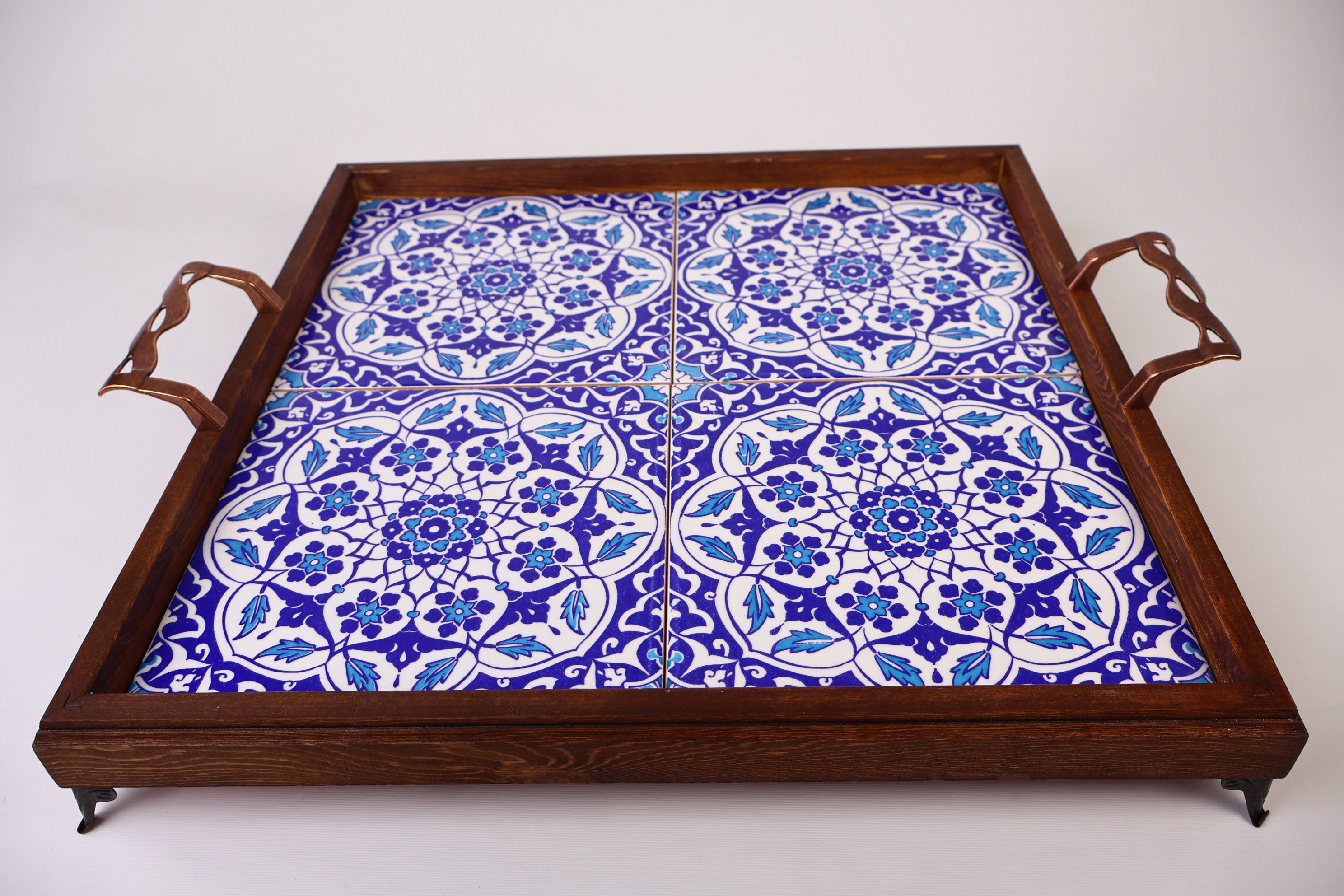 Decorative Wooden Charcuterie Board | Mediterranean & Turkish Tile Inspired Design