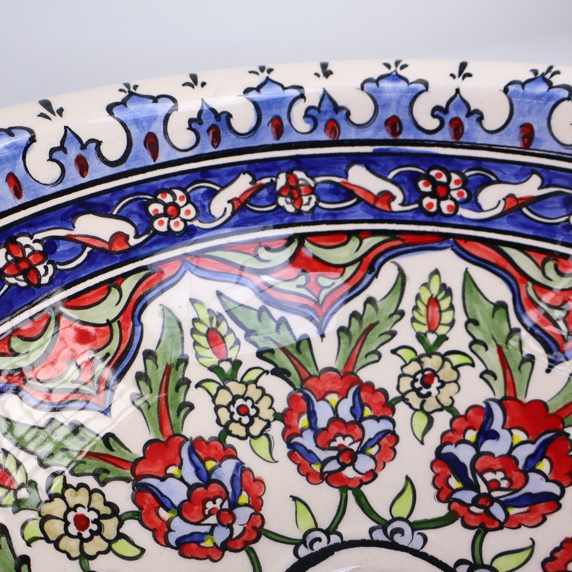 Hand-Painted Ceramic Sink - Turkish Ceramic Bowl Sink | Iznik-Inspired Vibrant Floral Ceramic Decor for Bathroom Remodeling