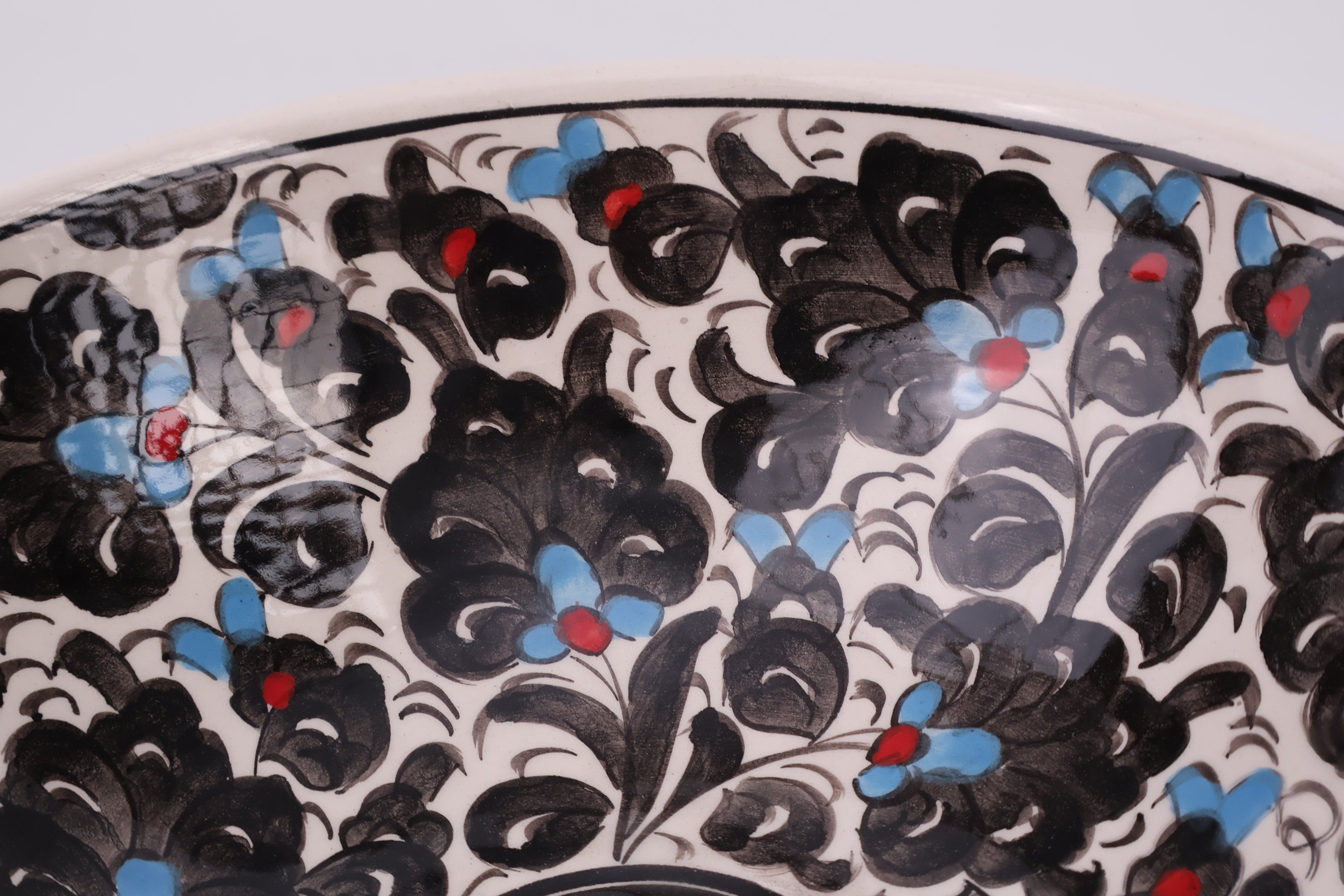 Handcrafted Bathroom Countertop Ceramic Basin - Lotus Flower - Variety of Colors - Black