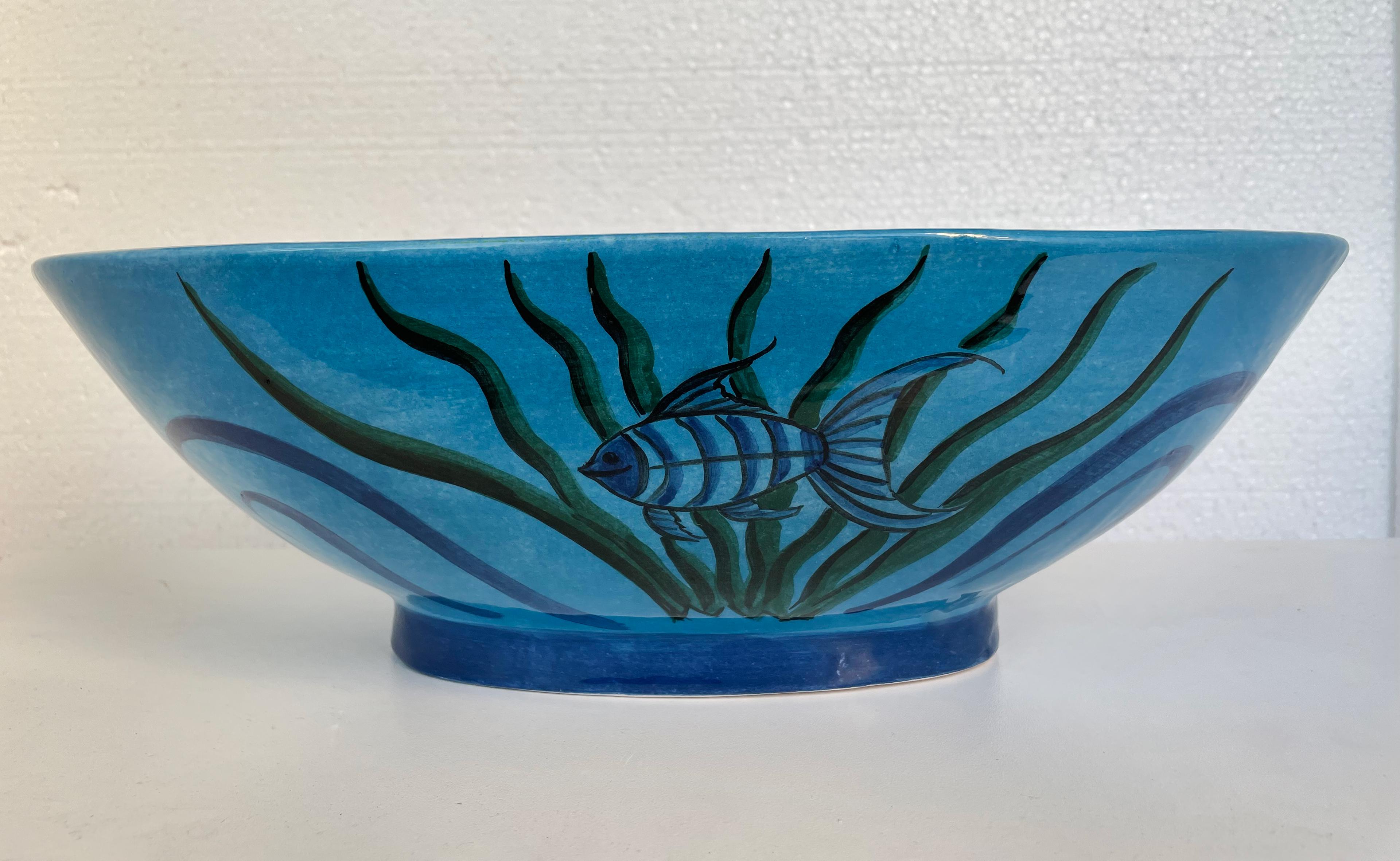 Handcrafted Bathroom Countertop Ceramic Vessel Basin - Ocean and Mermaid