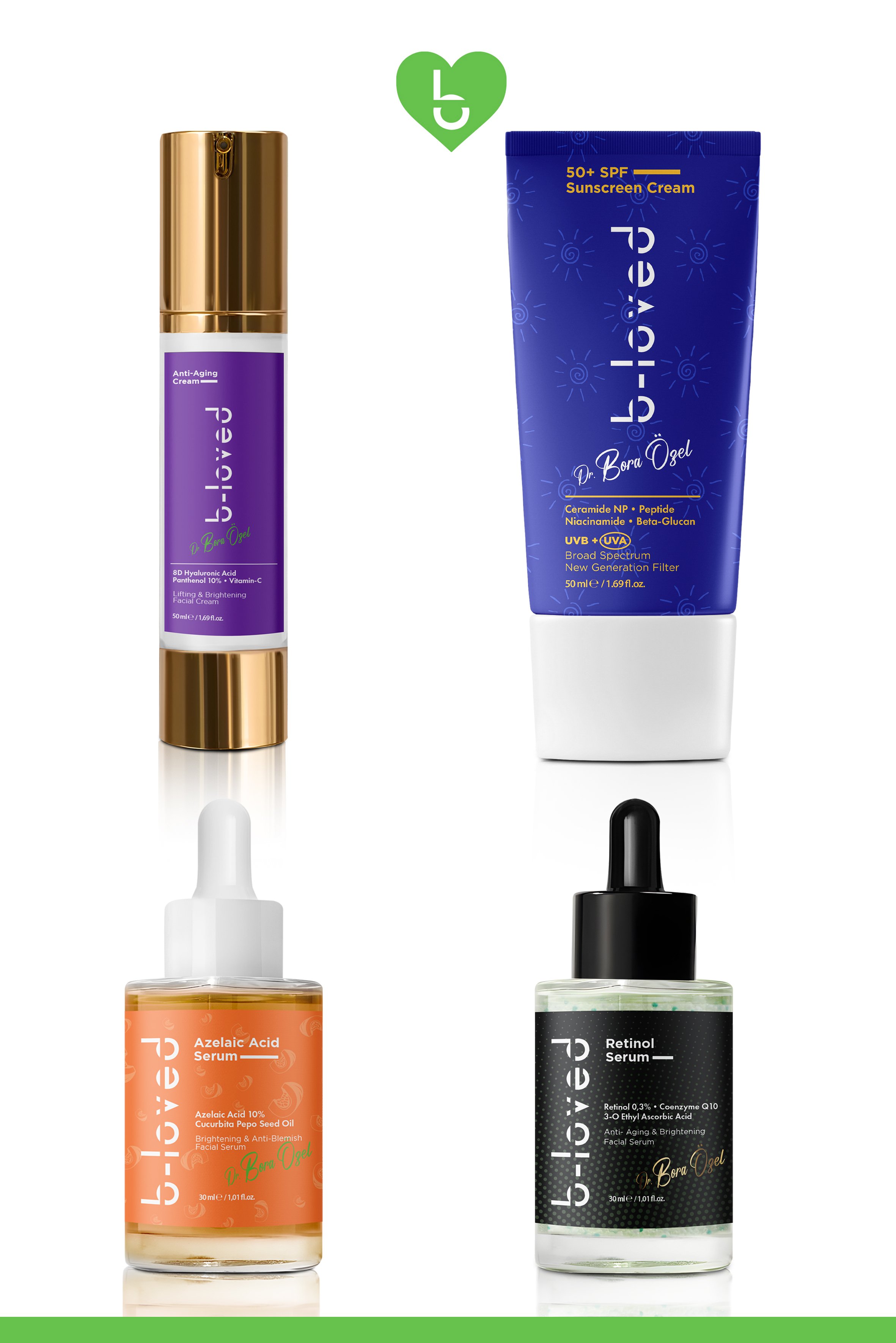 B Loved Gelişmiş Anti-Aging 4'lü Set | Kapsamlı Yaşlanma Karşıtı Bakım