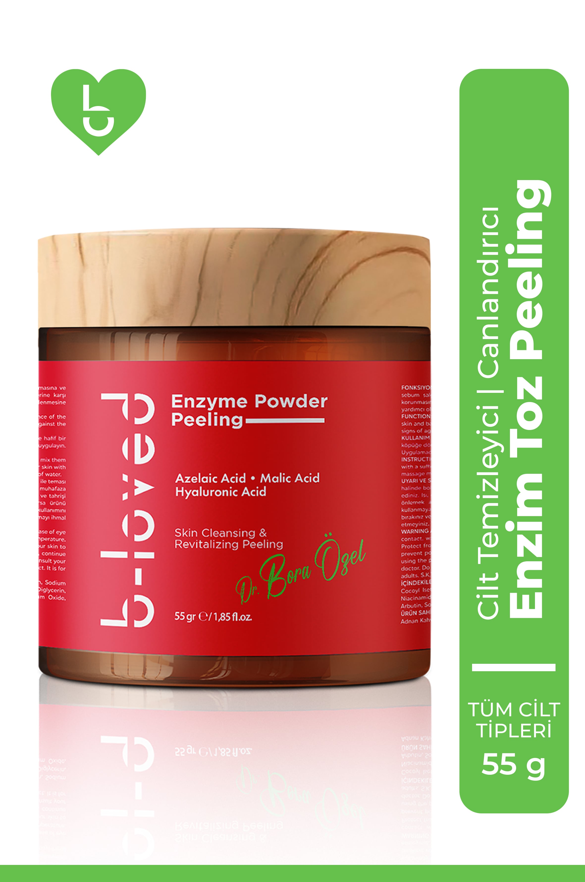 Siyah Nokta Karşıtı Azelaik Asit Ve Hyaluronik Asit Içeren Yüz Canlandırıcı Enzim Peeling-55 G
