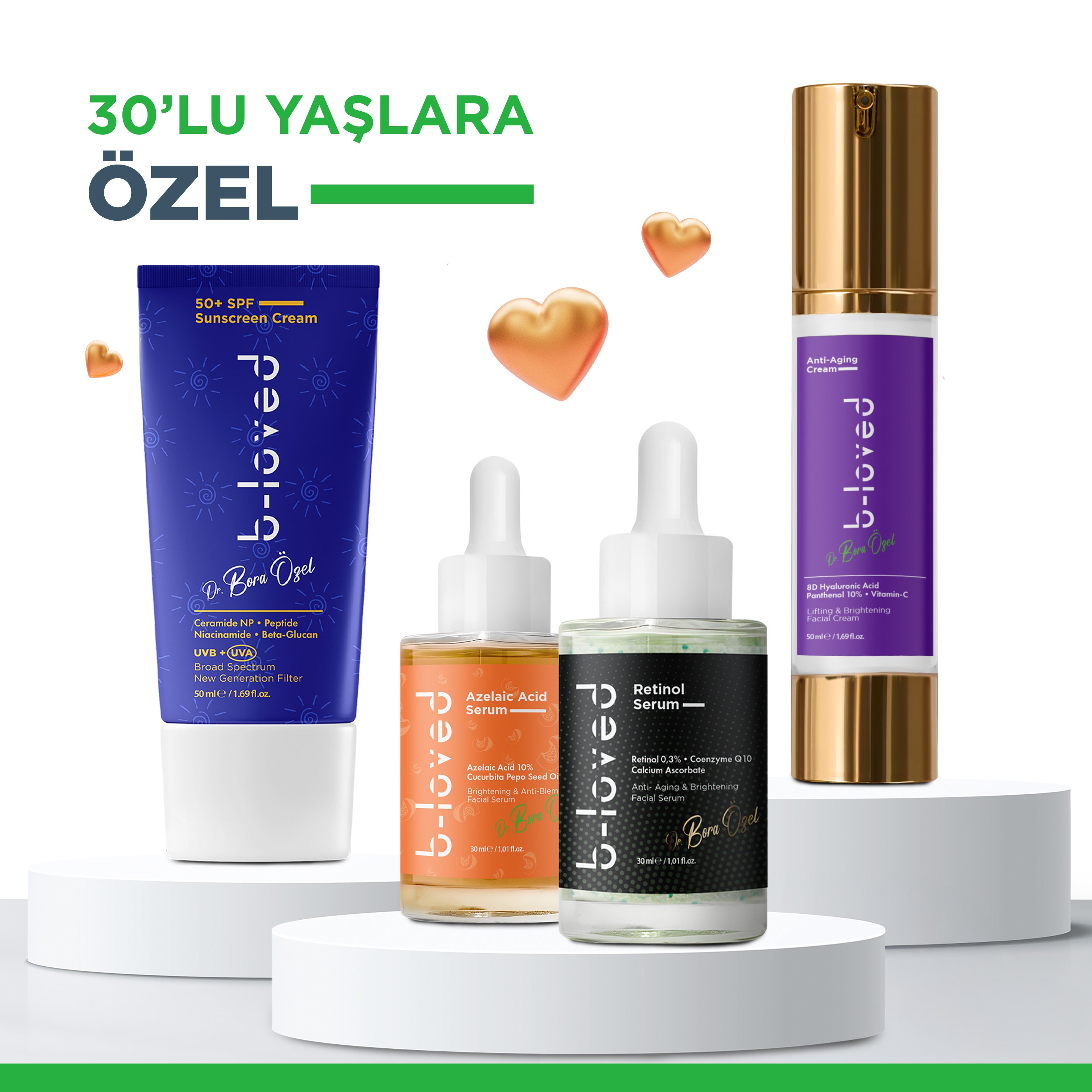 B Loved Gelişmiş Anti-Aging 4'lü Set | Kapsamlı Yaşlanma Karşıtı Bakım