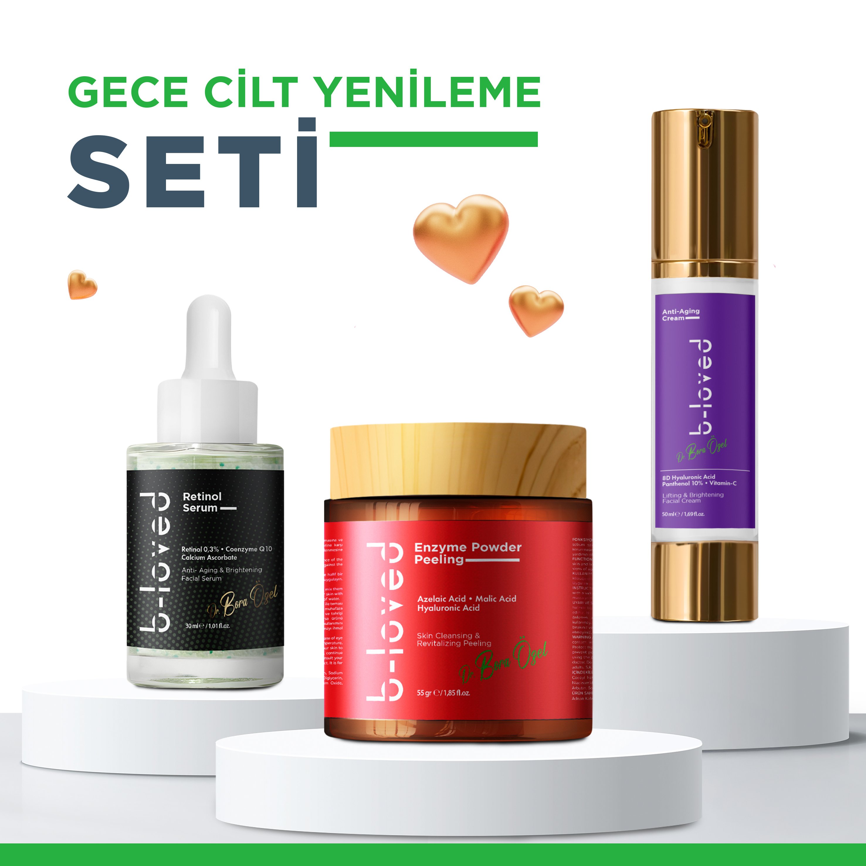 B Loved Gece Cilt Yenileme Seti | Retinol & Enzim
