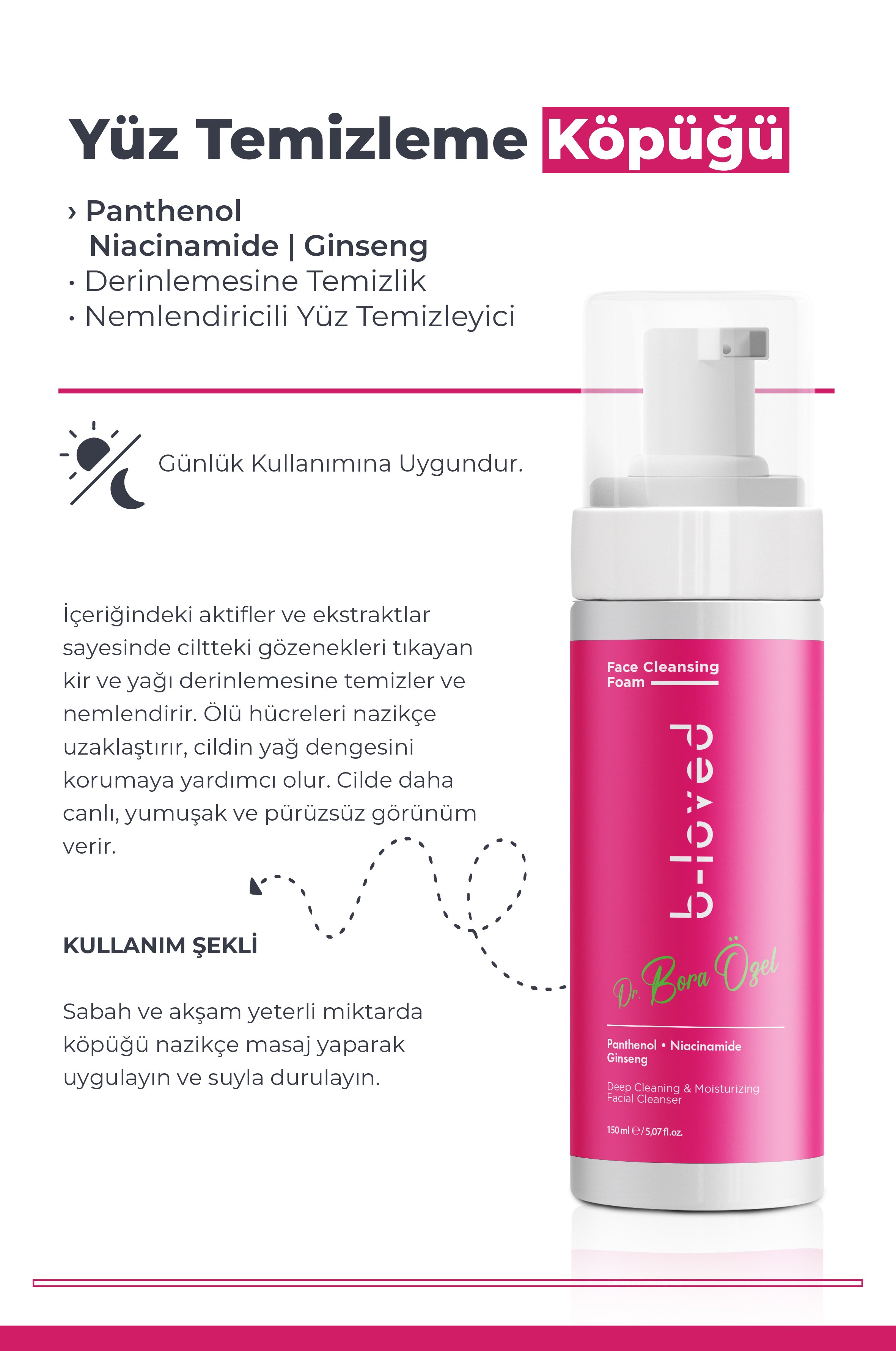 2 Li Cilt Bakım Seti Ginsengli Yüz Temizleme Köpüğü 8d Hyaluronik Asit, Vitamin C Içeren Yüz Kremi