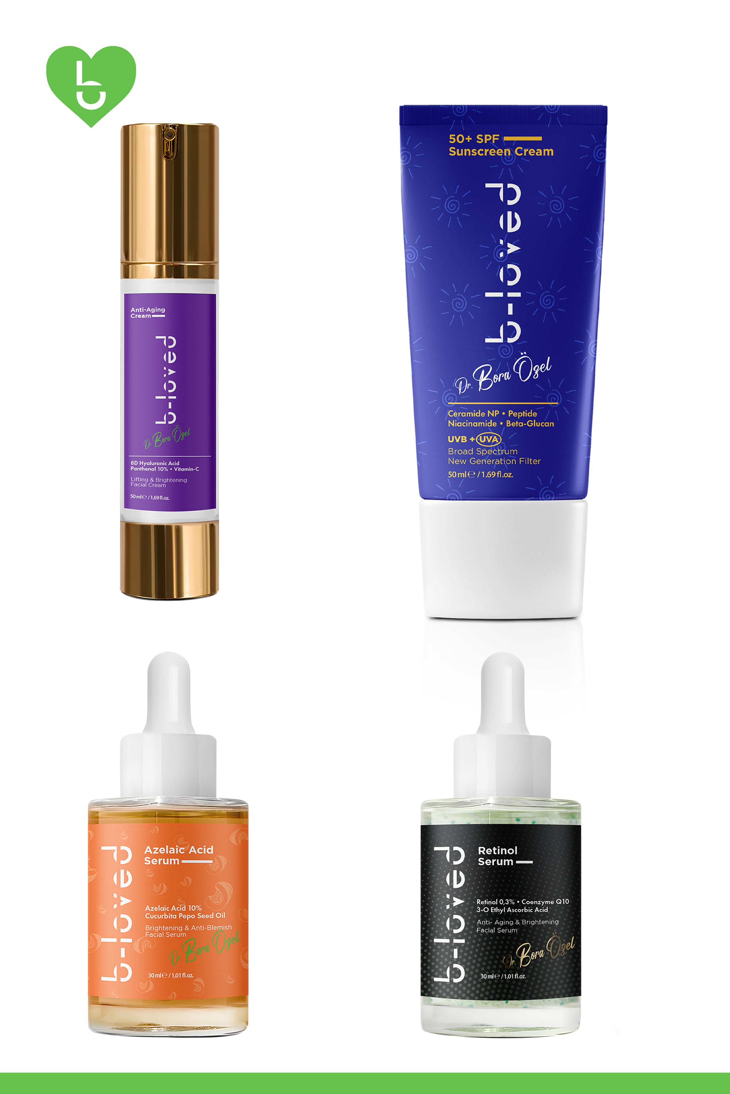 B Loved Gelişmiş Anti-Aging 4'lü Set | Kapsamlı Yaşlanma Karşıtı Bakım