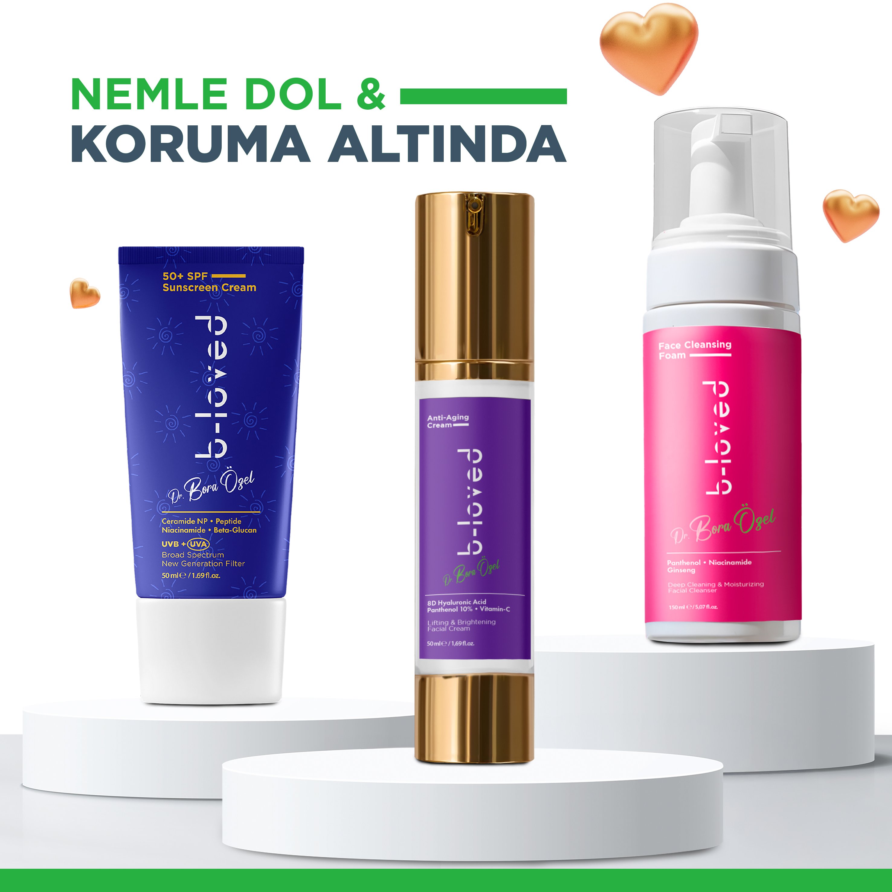 B Loved Yaşlanma Karşıtı 3'lü Set | Temizleme & Koruma