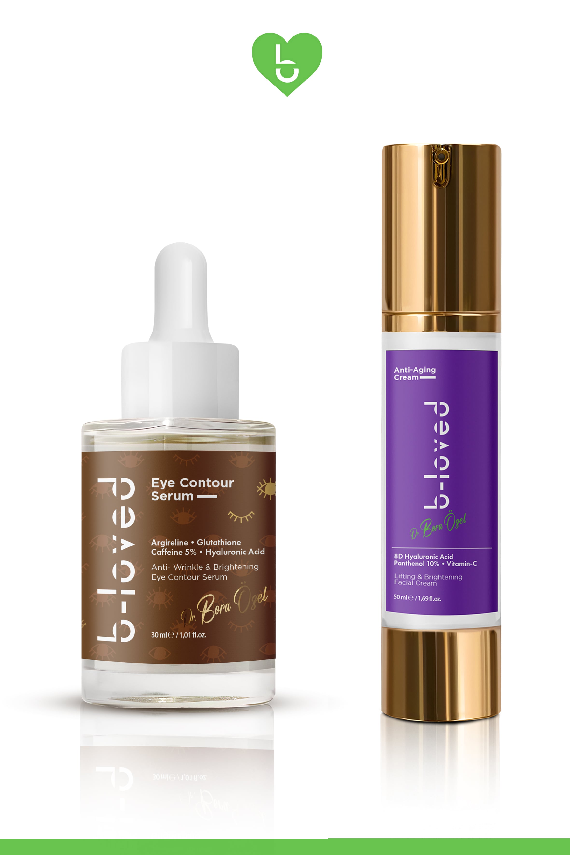 Yoğun Nemlendirme ve Kırışıklık Karşıtı 2'li Göz Çevresi Bakım Seti + Göz Çevresi Serum Paketi | Argireline • Glutathione • Caffeine 5% • Hyaluronic Acid 