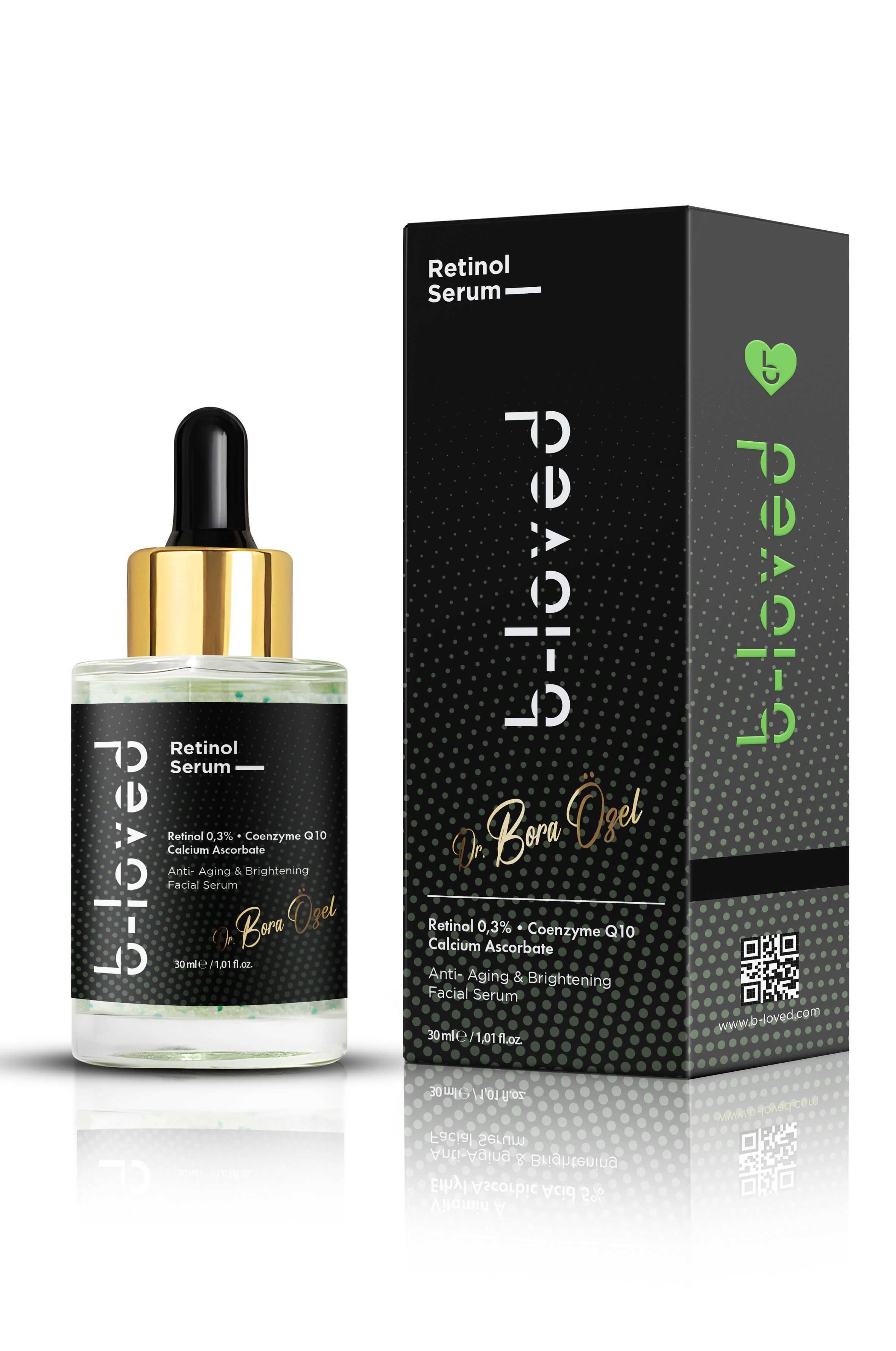 Retinol % 0.3 (A Vitamini), Coenzyme Q10, Kırışıklık ve Sivilce Karşıtı, Aydınlatıcı Serum 