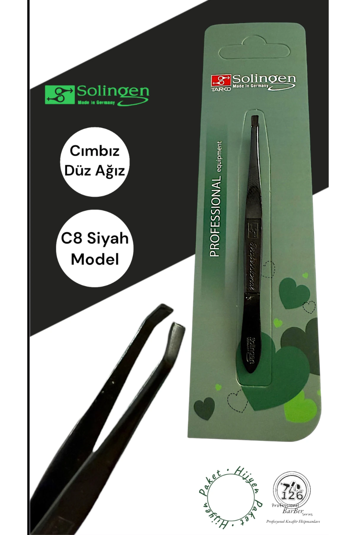 Solingen C8 Cımbız (Siyah,İnox,Büyük Boy,Düz Ağız) main variant image