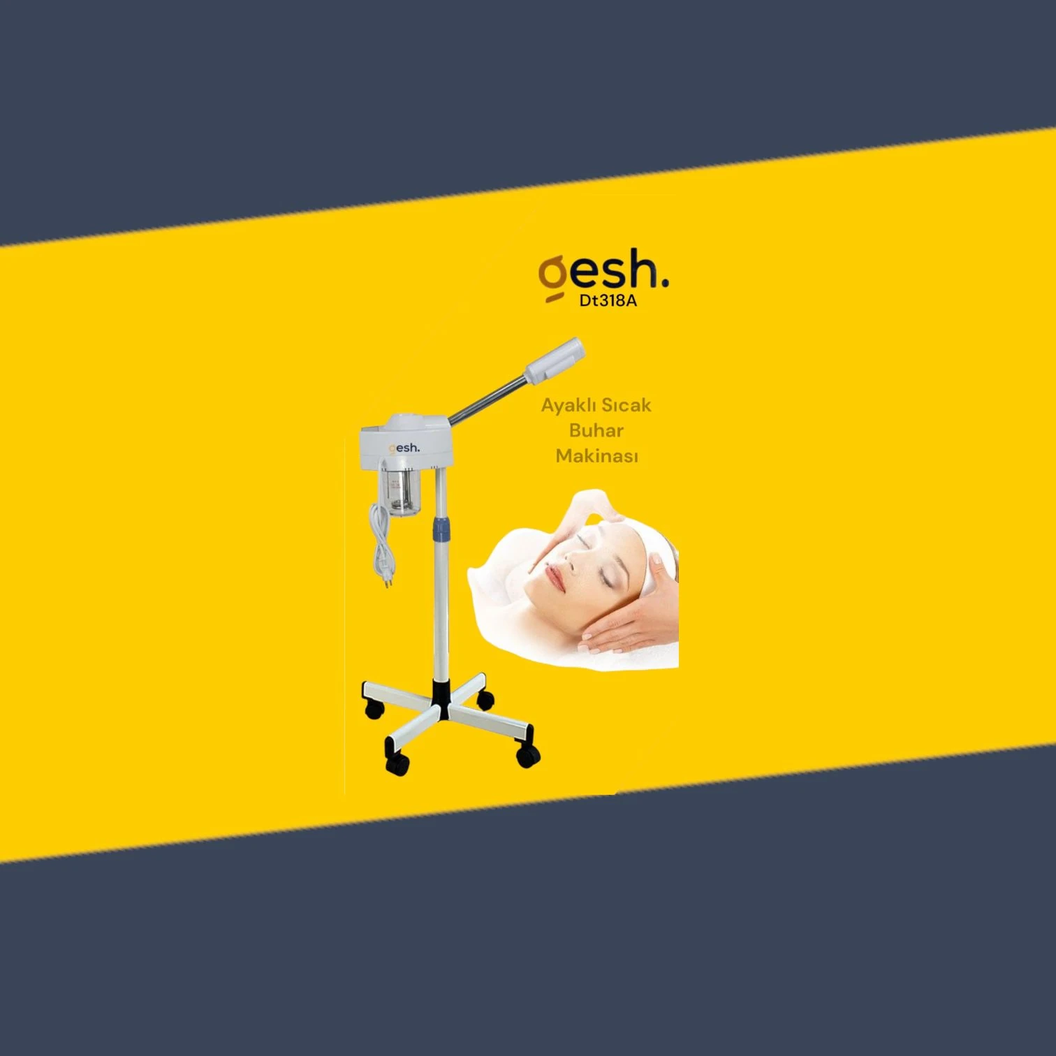 Gesh DT-318 Sıcak Buhar Ozonlu Yüz Buhar Makinesi Vapozon - Ayaklı - Profesyonel Cilt Bakımı main variant image