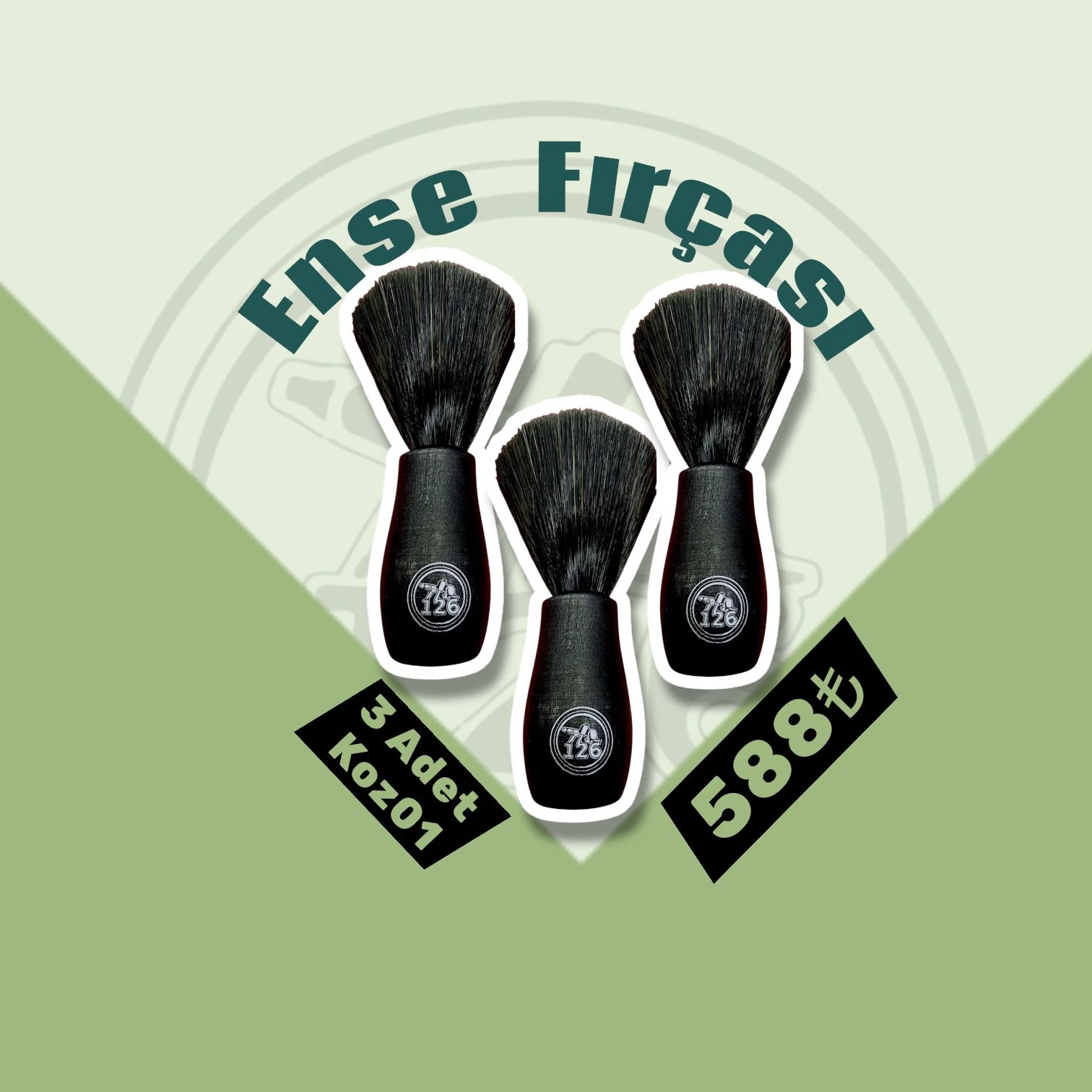 126 Koz01 Ense Fırçası (3 Adet Kampanya Seti) main variant image
