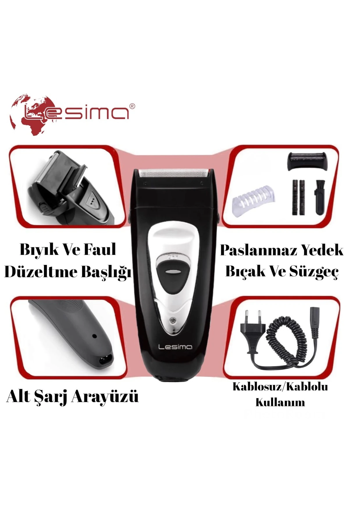 Ls-100 Gentelmen Serisi Sakal Yanak Tıraş Ve Faul Düzeltme Tıraş Makinesi main variant image