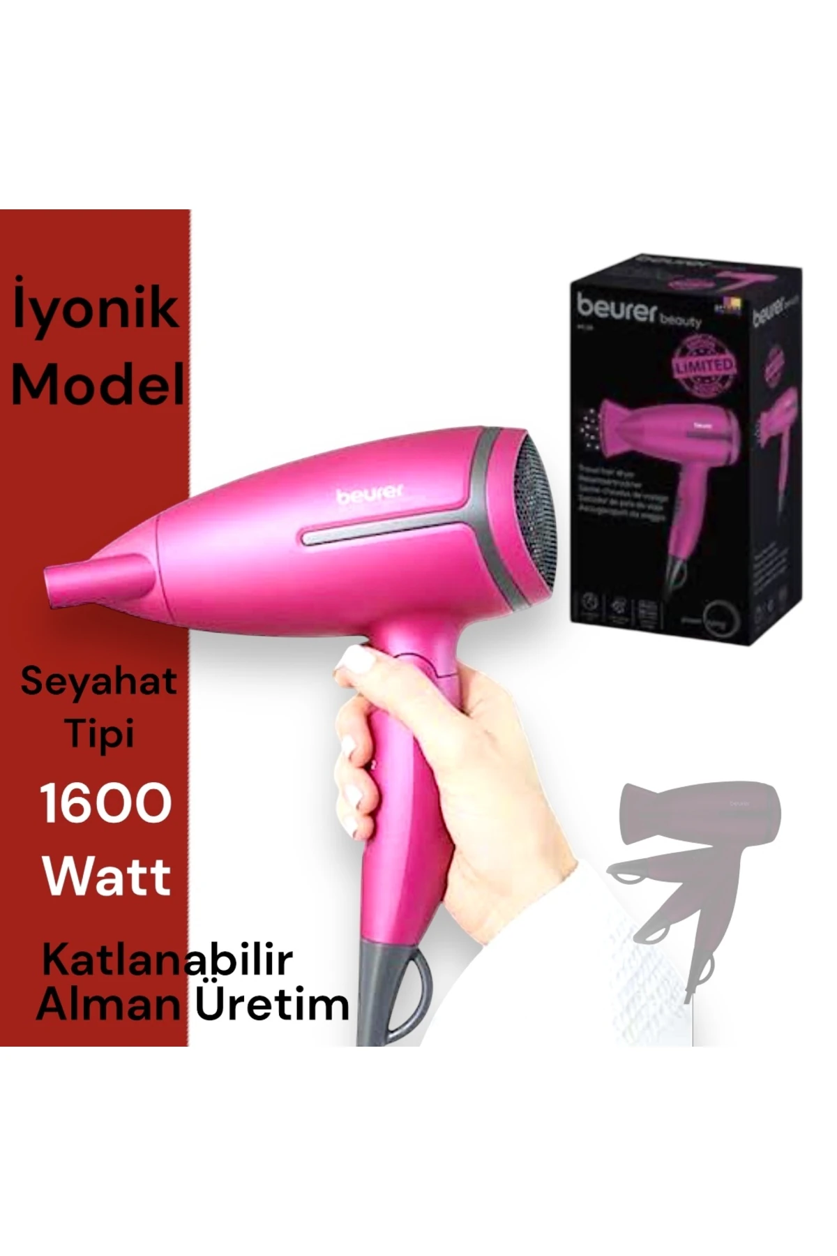 BEURER Hc 25 Saç Kurutma Makinesi Seyahatte Kullanım Alman Malı main variant image