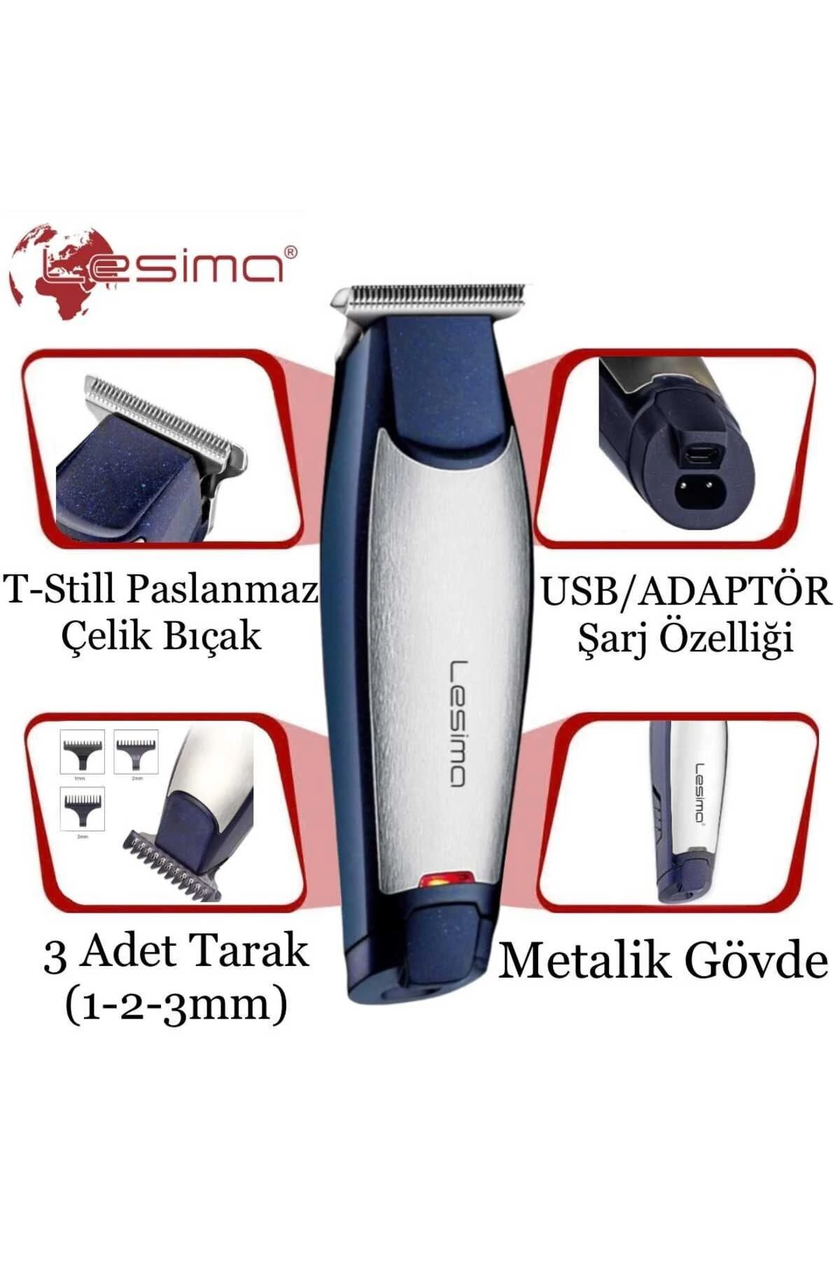 Samurai Serisi T-bıçak Ense-saç- Sakal Çizim Ve Sıfırlama Makinesi main variant image