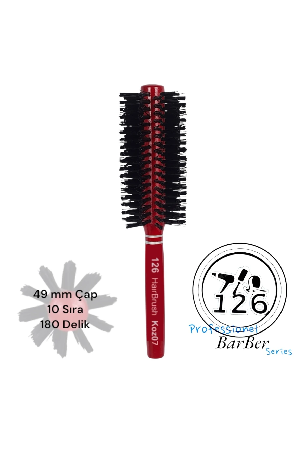 126 koz 05 Topuz Fırçası & koz06 koz07 koz 08 Saç Fırçası Seti