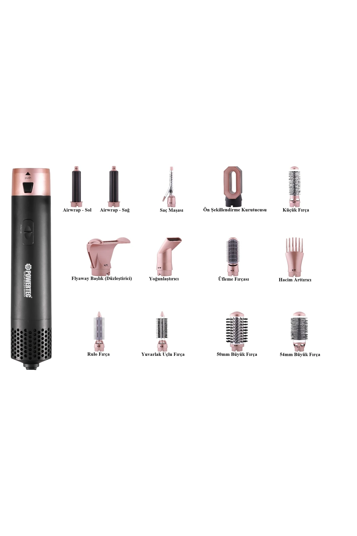 TR-6666 13'ü 1 Arada Saç Şekillendirici Set –Fön Makinesi, Maşa, Düzleştirici, Kurutma, Bakım Cihazı