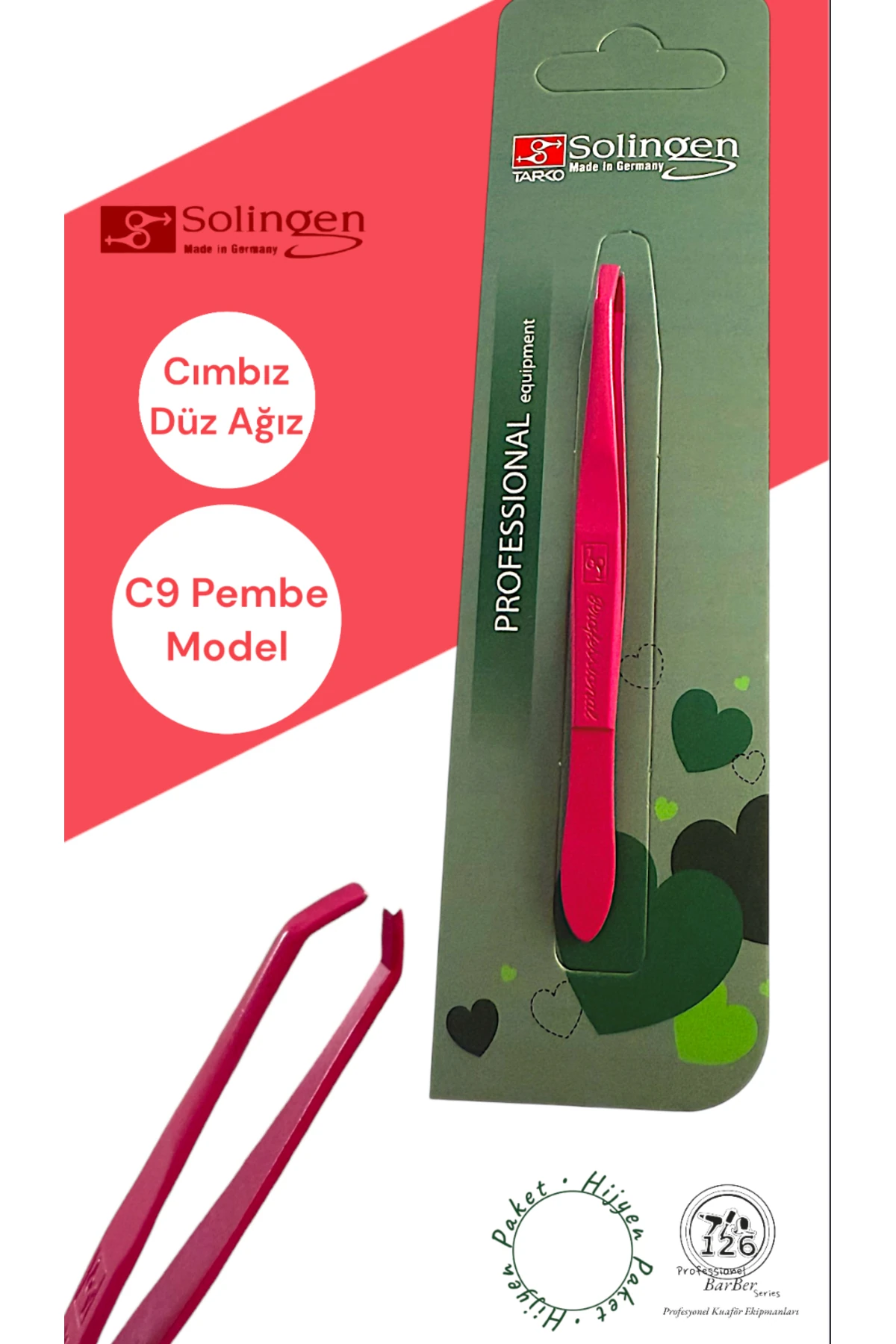 Solingen C9 Cımbız (Pembe,Düz Ağız,Büyük Boy) main variant image