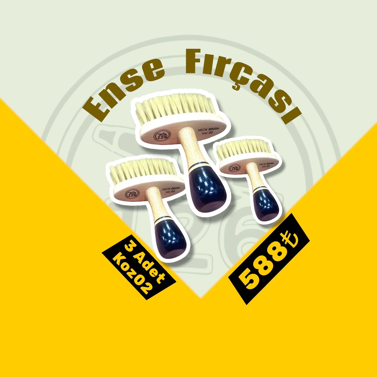 126 Ense Fırçası Koz02 (3 Adet Kampanyalı Set) main variant image