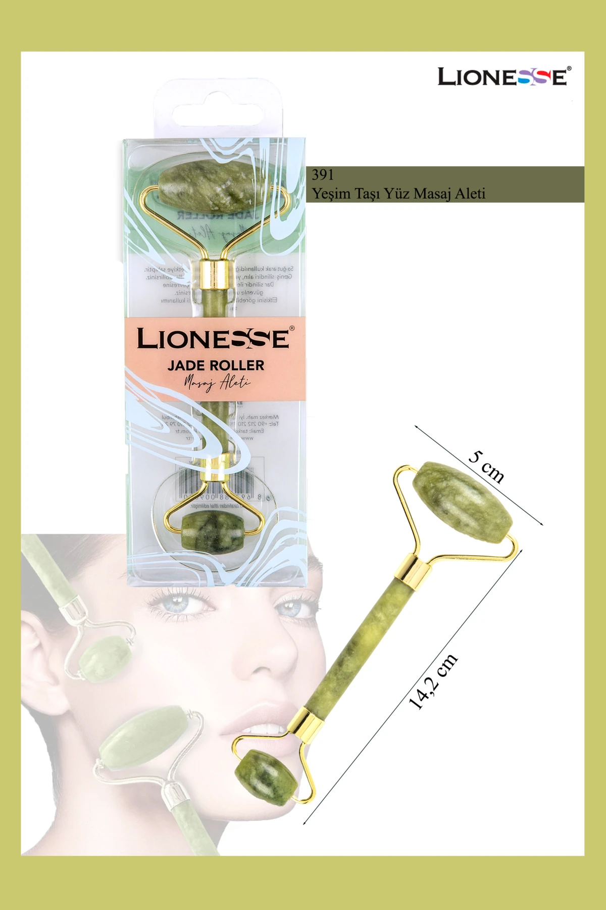 Yeşim Taşı Yüz Masaj Aleti 391 - Jade Roller image