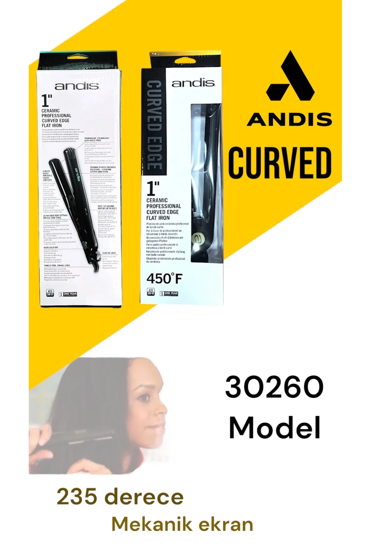 CURVED Saç Düzleştiricisi & Saç Buklesi (koz08 Tarak Hediyeli)