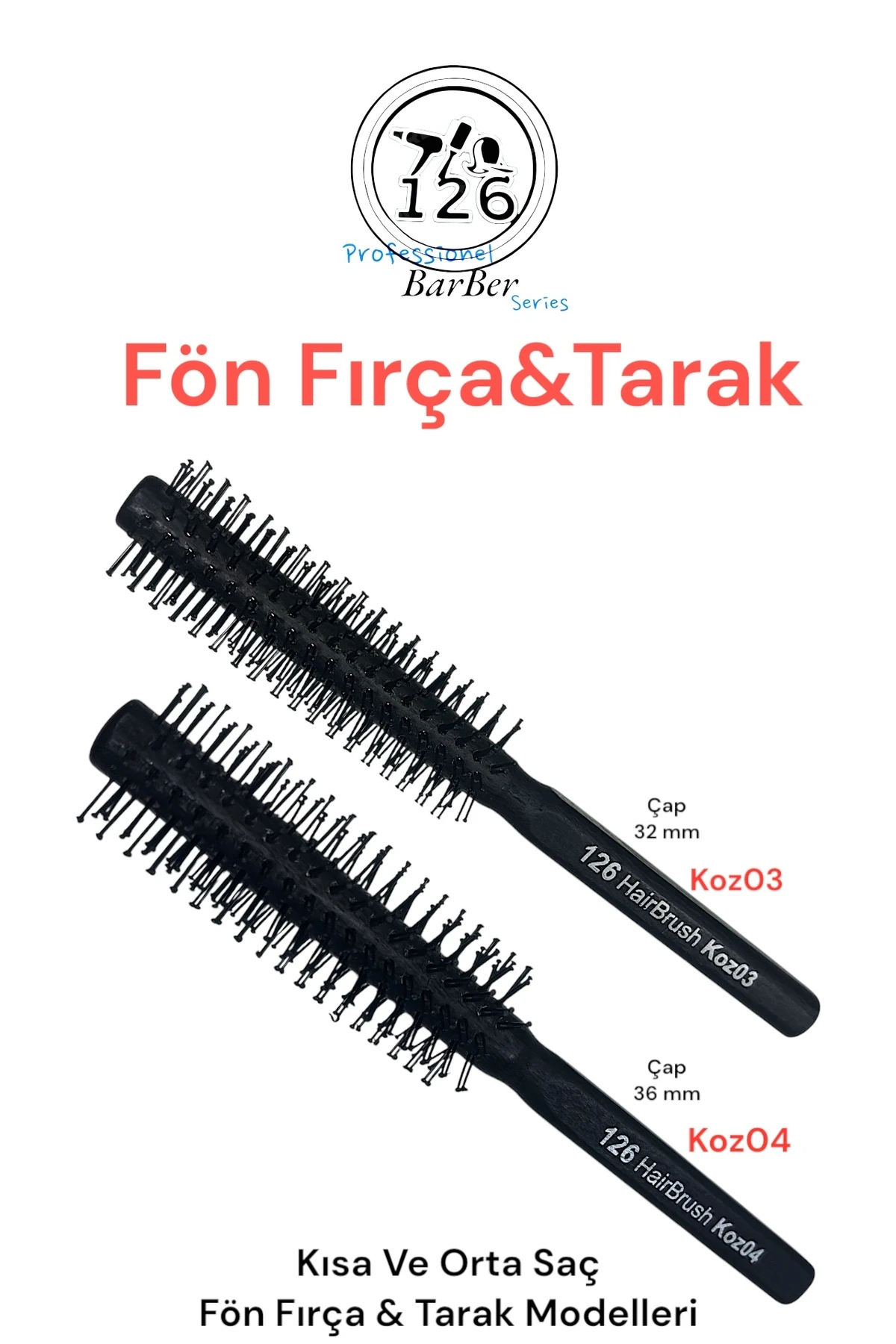 126 Profesyonel Saç Şekillendirme Fırçası & Tarak Modelleri (koz03,koz04) main variant image