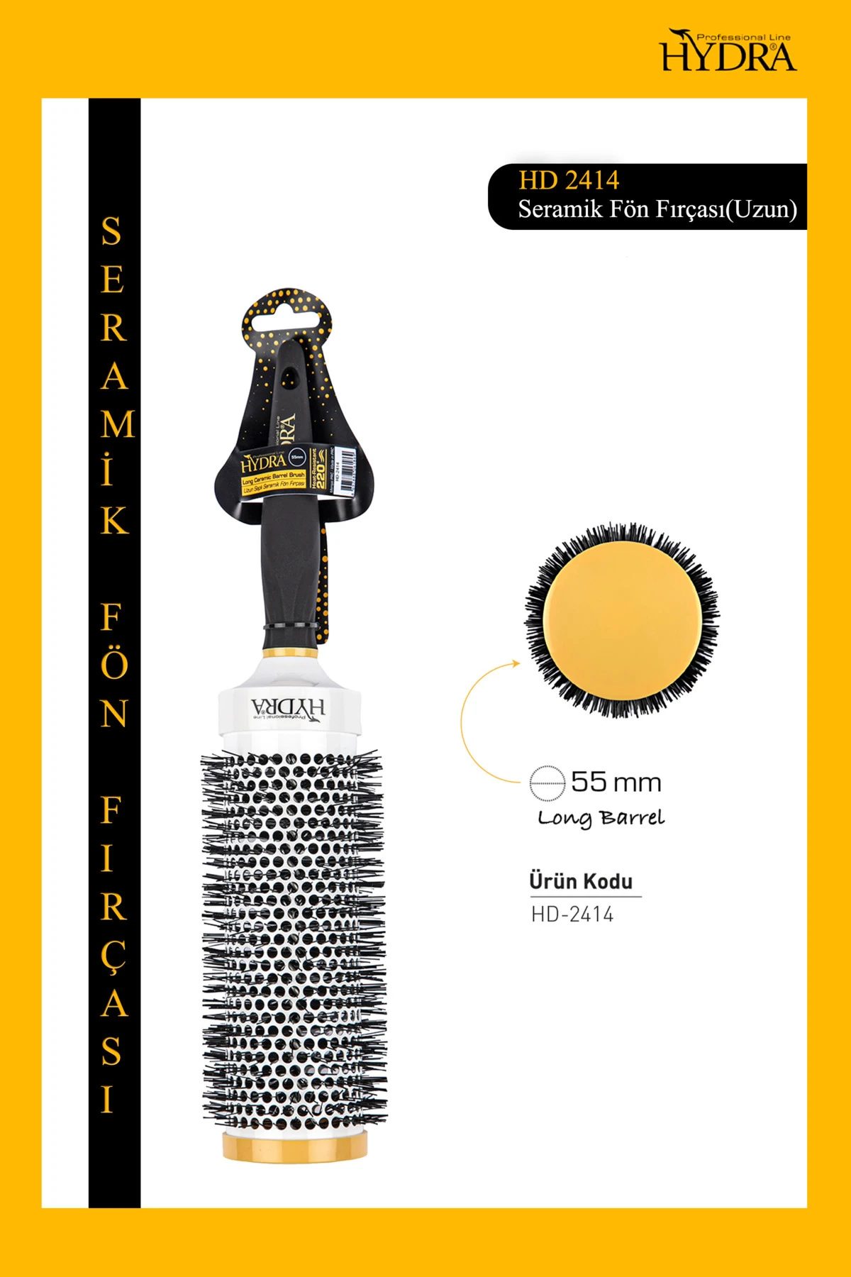 Uzun Saplı Seramik Fön Fırçası Hd-2414 image