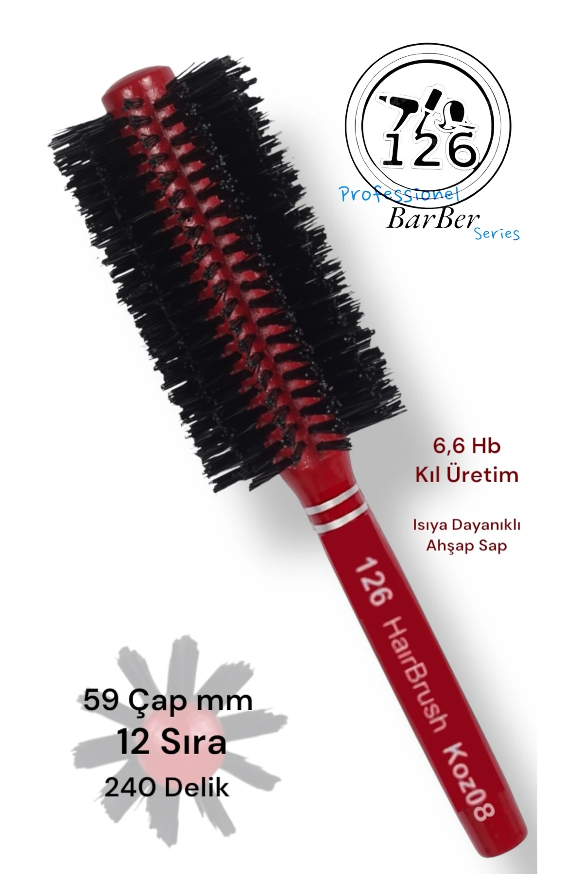 126 koz08 Fön Fırçası (59 mm çap , Orta Ve Uzun Saçlar) main variant image