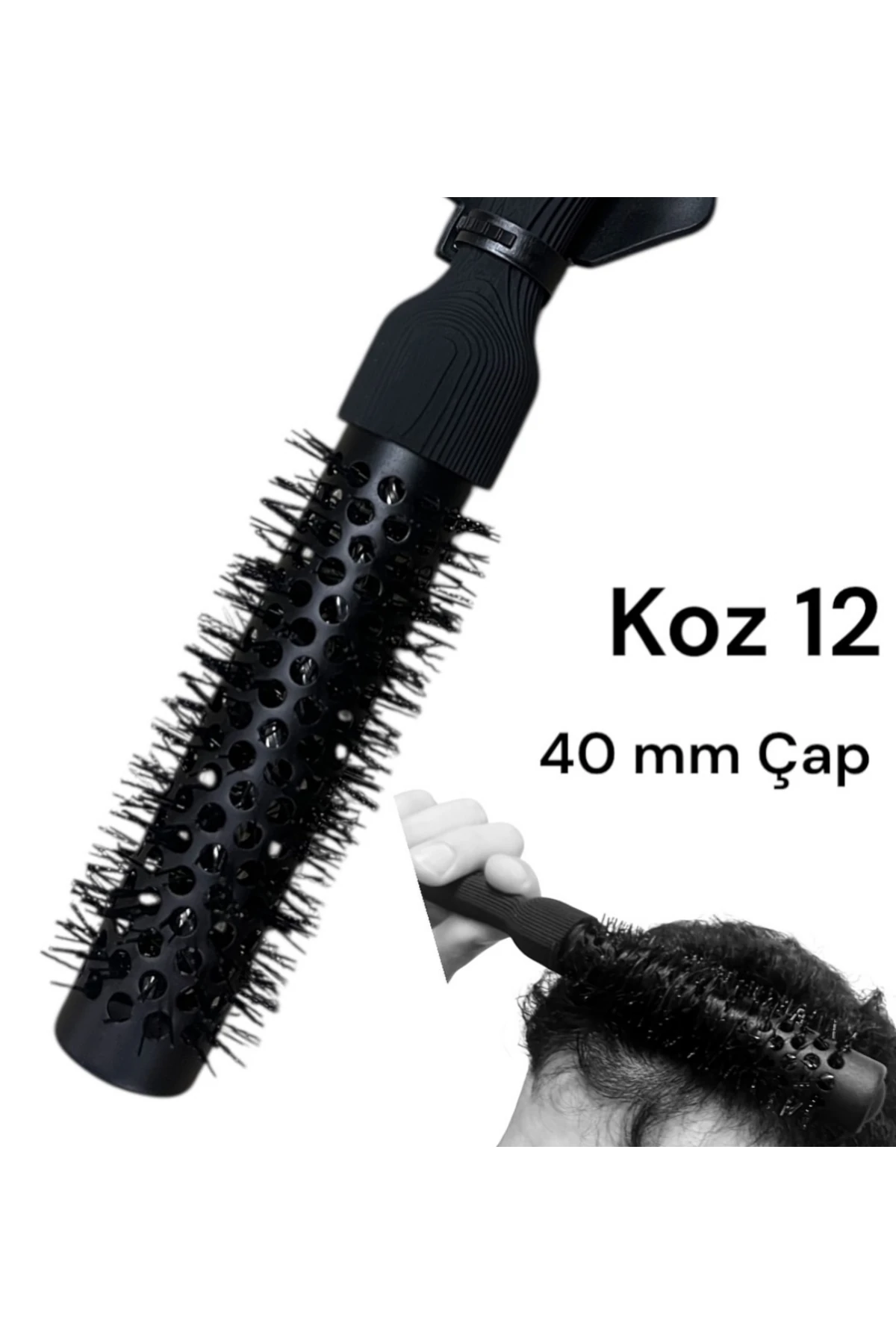 126 koz12 PROFESYONEL Fön Fırçası (40 mm Çap) BLACKSPRO