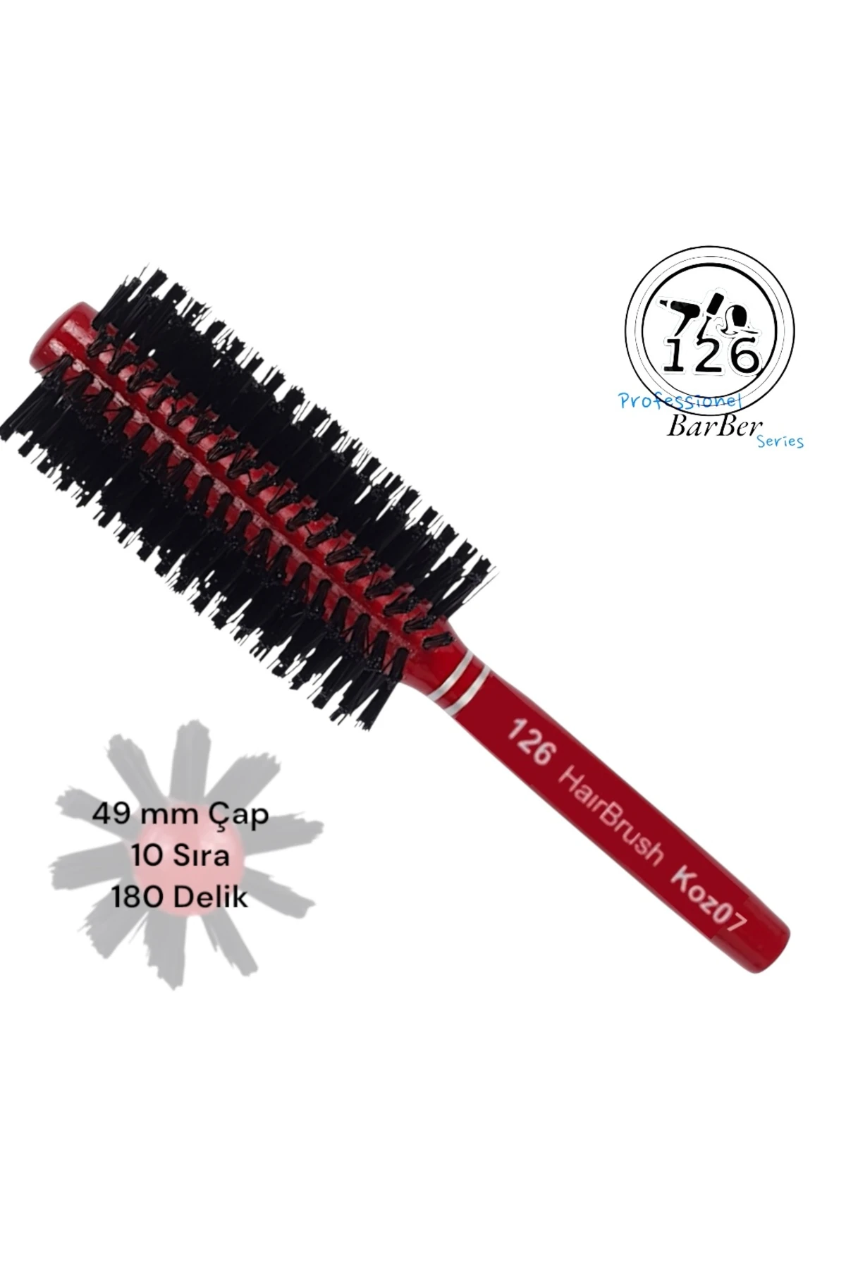 126 koz07 Saç Fön Fırçası (49 mm Çap , Kısa Ve Orta Saçlar)