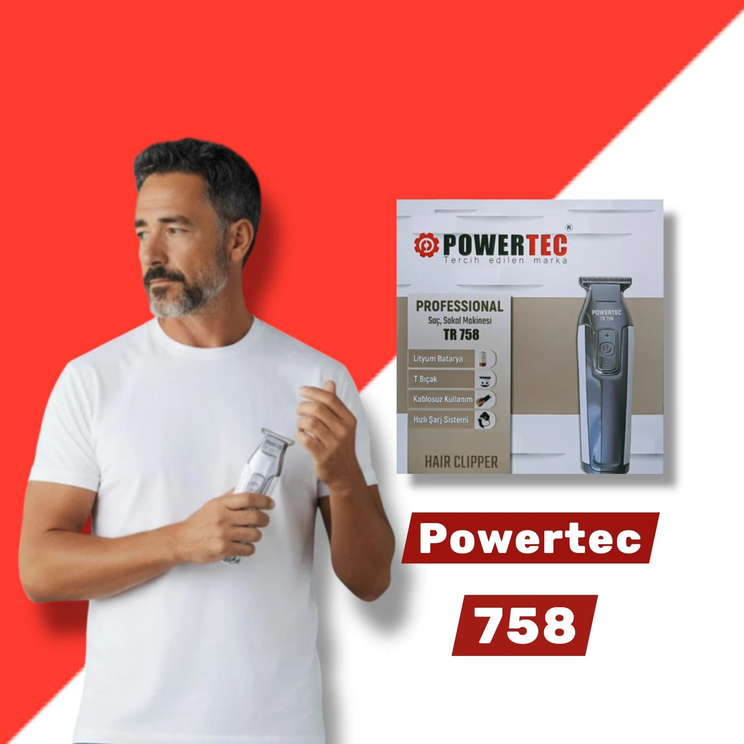 Tr-758 Profesyonel Sakal Ense Tıraş Makinesi (0.1mm - Sıfıra En Yakın) main variant image