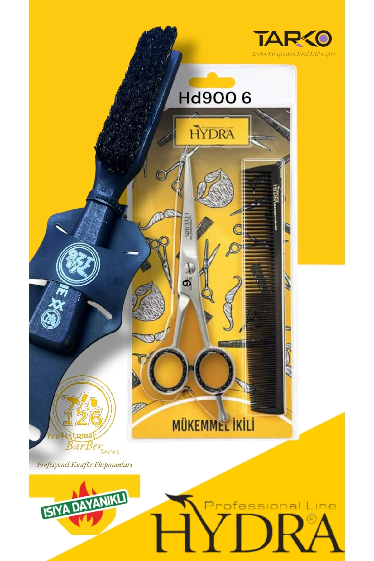 900/6 Profesyonel Saç Makası Metal 6 inç (Fade Fırça Hediyeli!) image