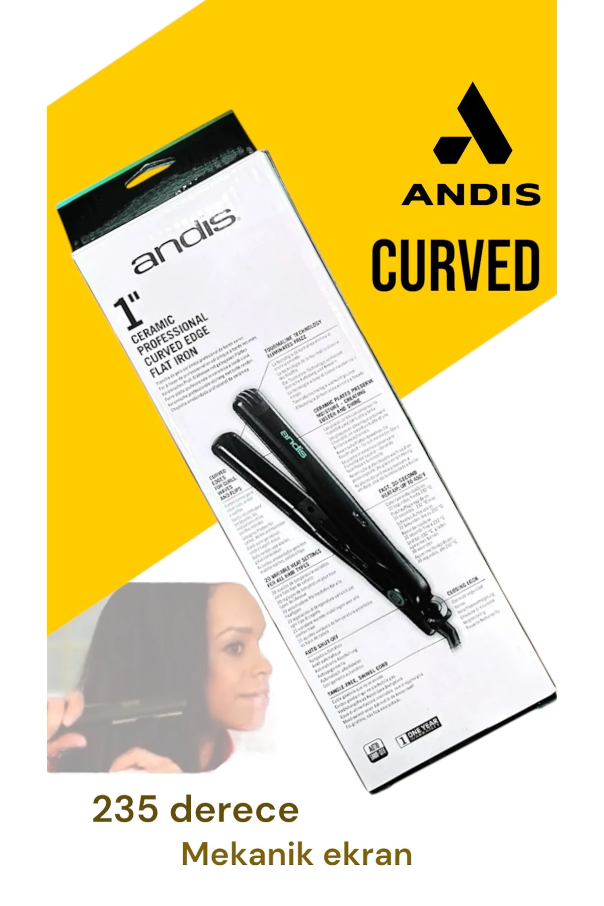 CURVED Saç Düzleştiricisi & Saç Buklesi (koz08 Tarak Hediyeli)