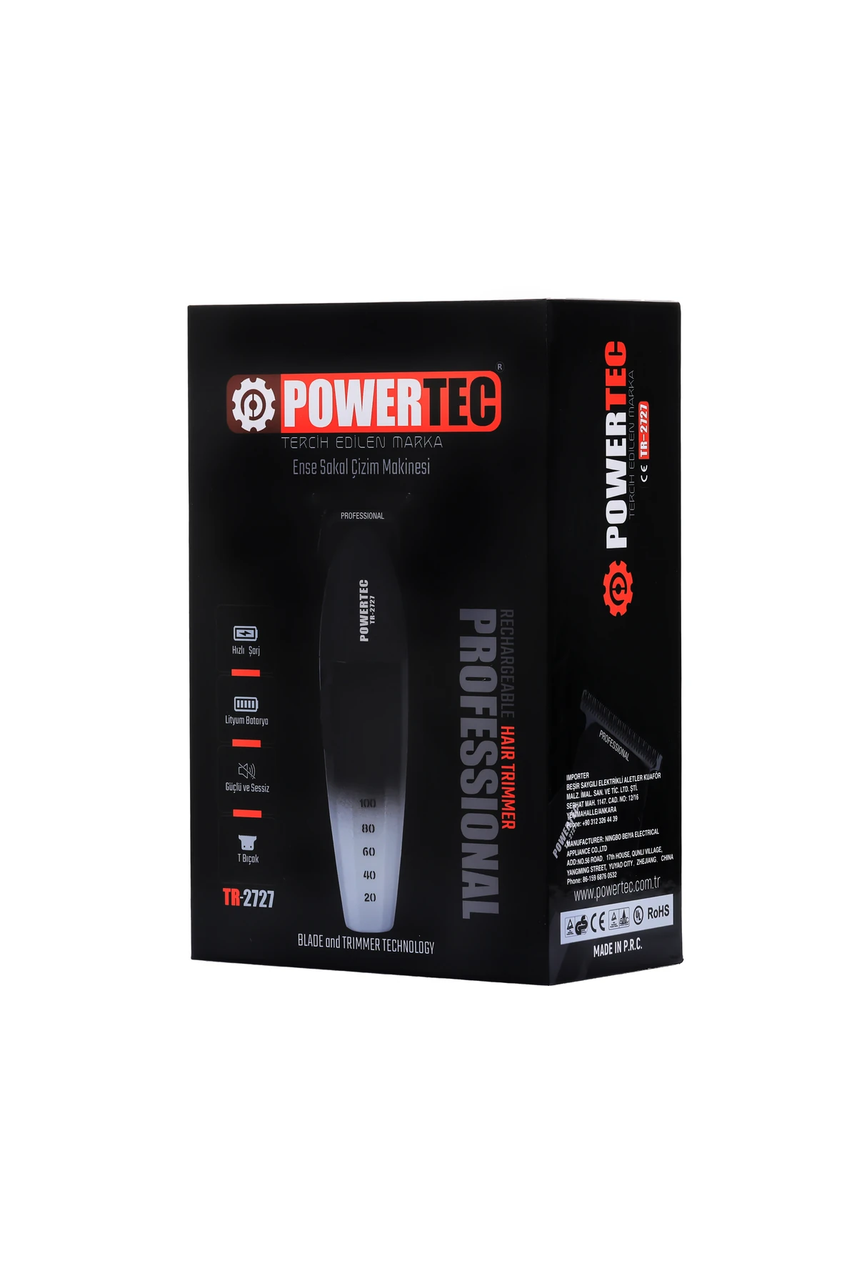 TR-2727 Black Profesyonel Type-C Şarjlı Sakal Ense Çizim Tıraş Makinesi