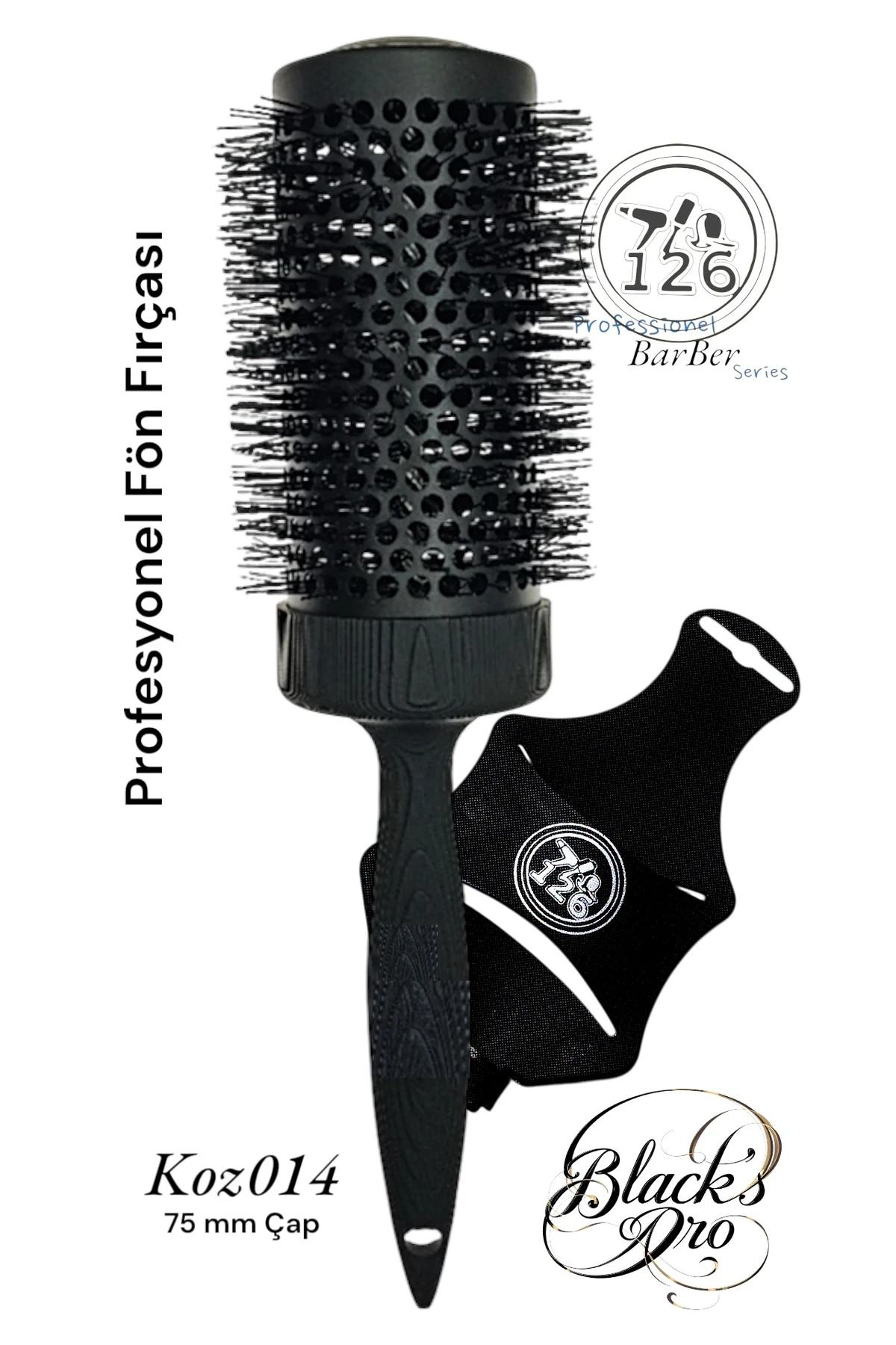 126 koz14 Profesyonel Fön Fırçası (75 mm çap) BLACKSPRO main variant image