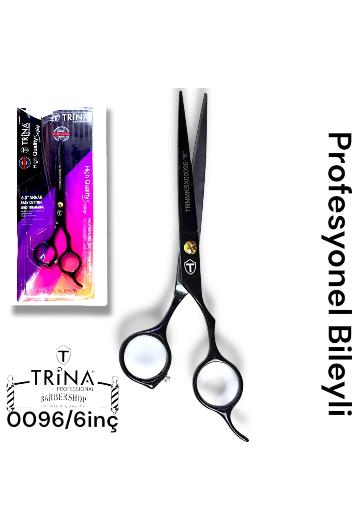 0096 6 Inç Saç Kesme Makası Suluk Hediyeli image