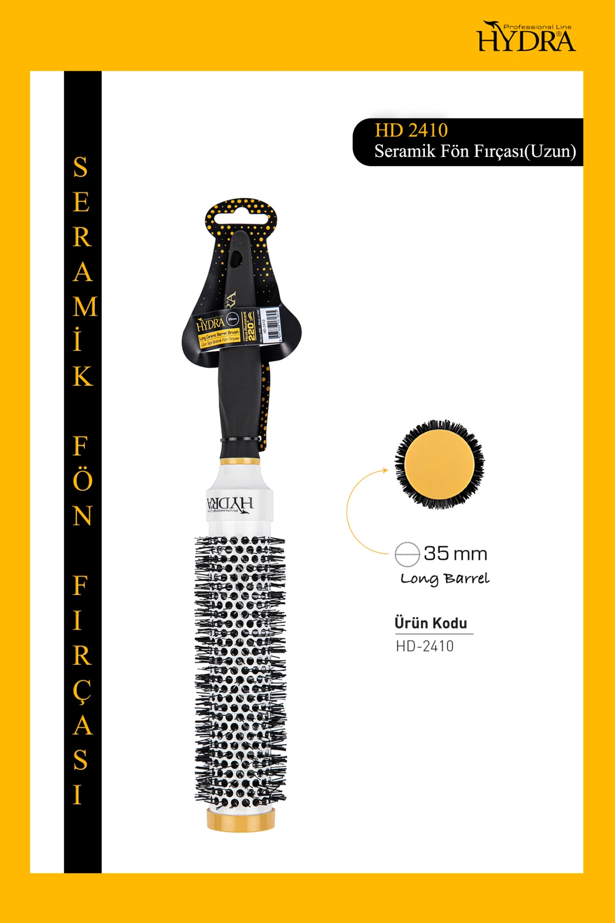 UZUN SAPLI SERAMİK FÖN FIRÇASI image