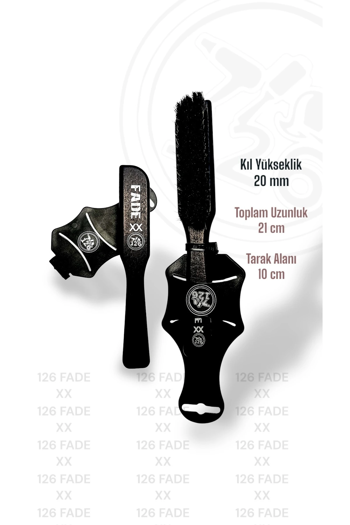 126 Fade kesim Tarak & Fırçası - 126 koz 01 Ense Yüz Temizleme Fırçası